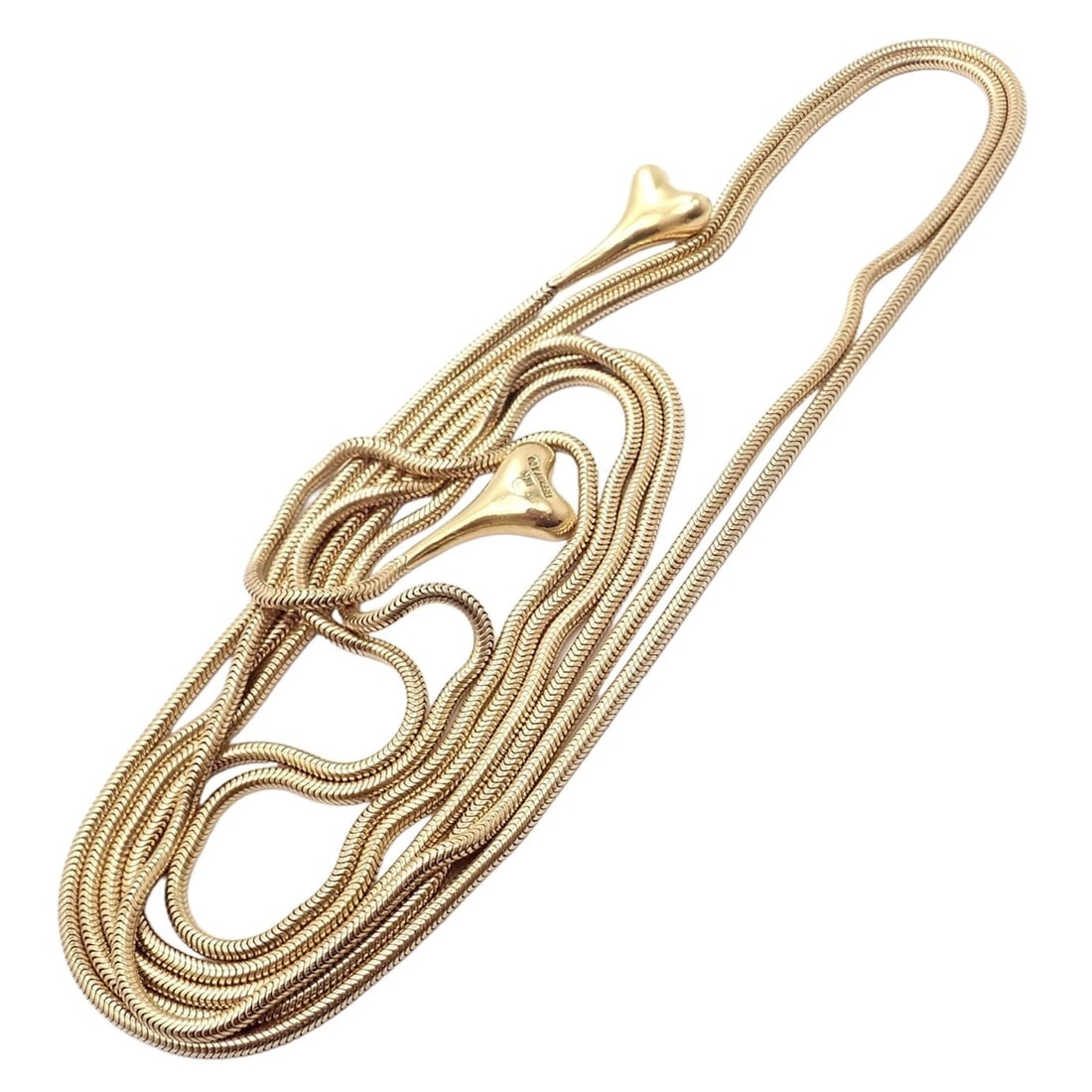 Authentic! Vintage Tiffany & Co 18k Yellow Gold 51" Extra Long Ginkgo Necklace - 3