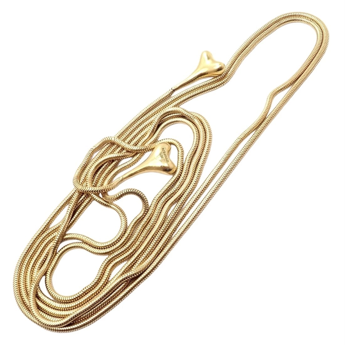 Authentic! Vintage Tiffany & Co 18k Yellow Gold 51" Extra Long Ginkgo Necklace - 6