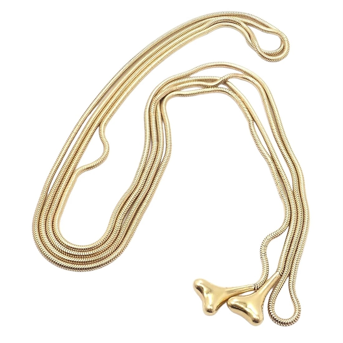 Authentic! Vintage Tiffany & Co 18k Yellow Gold 51" Extra Long Ginkgo Necklace - 7