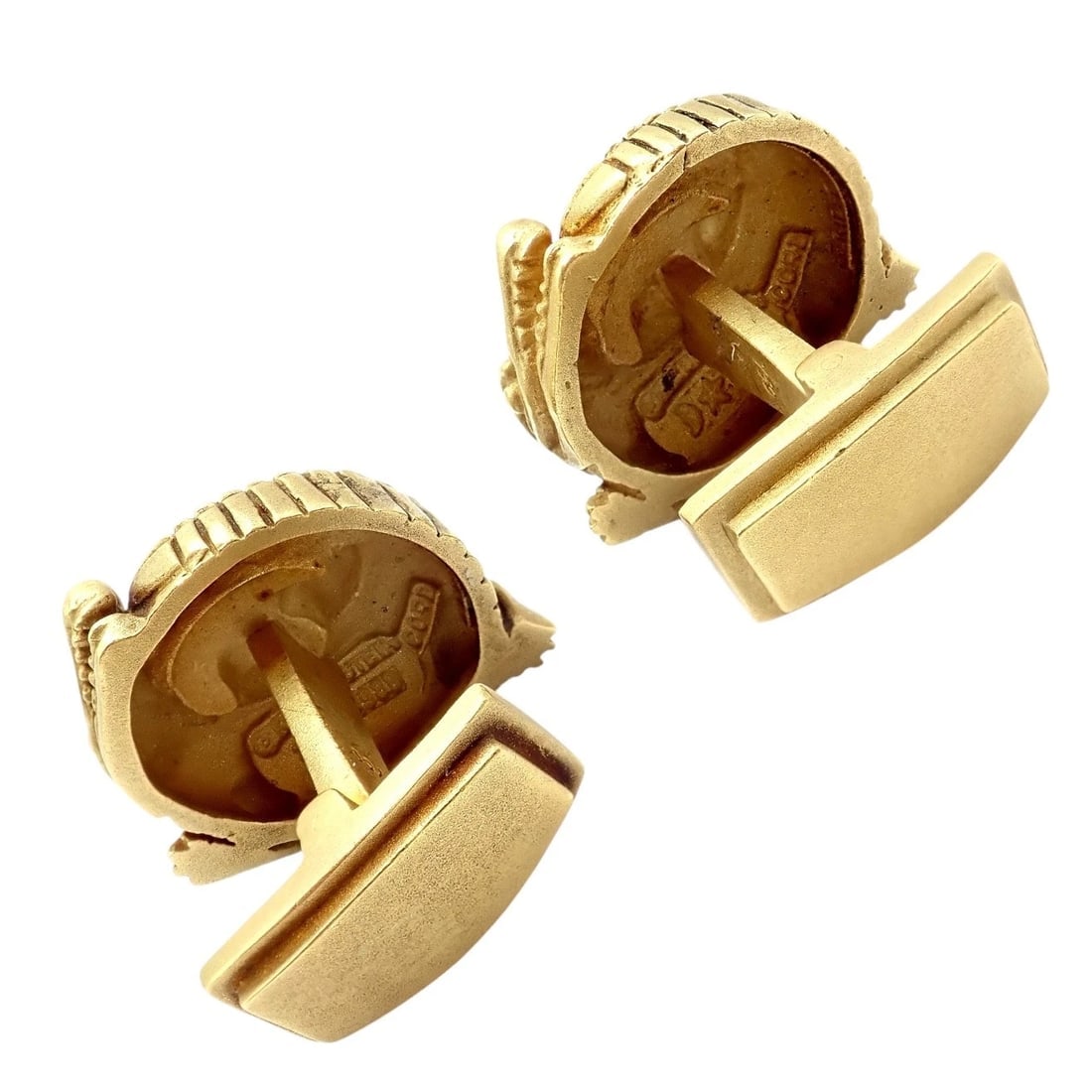 Rare! Vintage Kieselstein Cord 18k Yellow Gold Coiled Alligator Cufflinks 1980 - 9