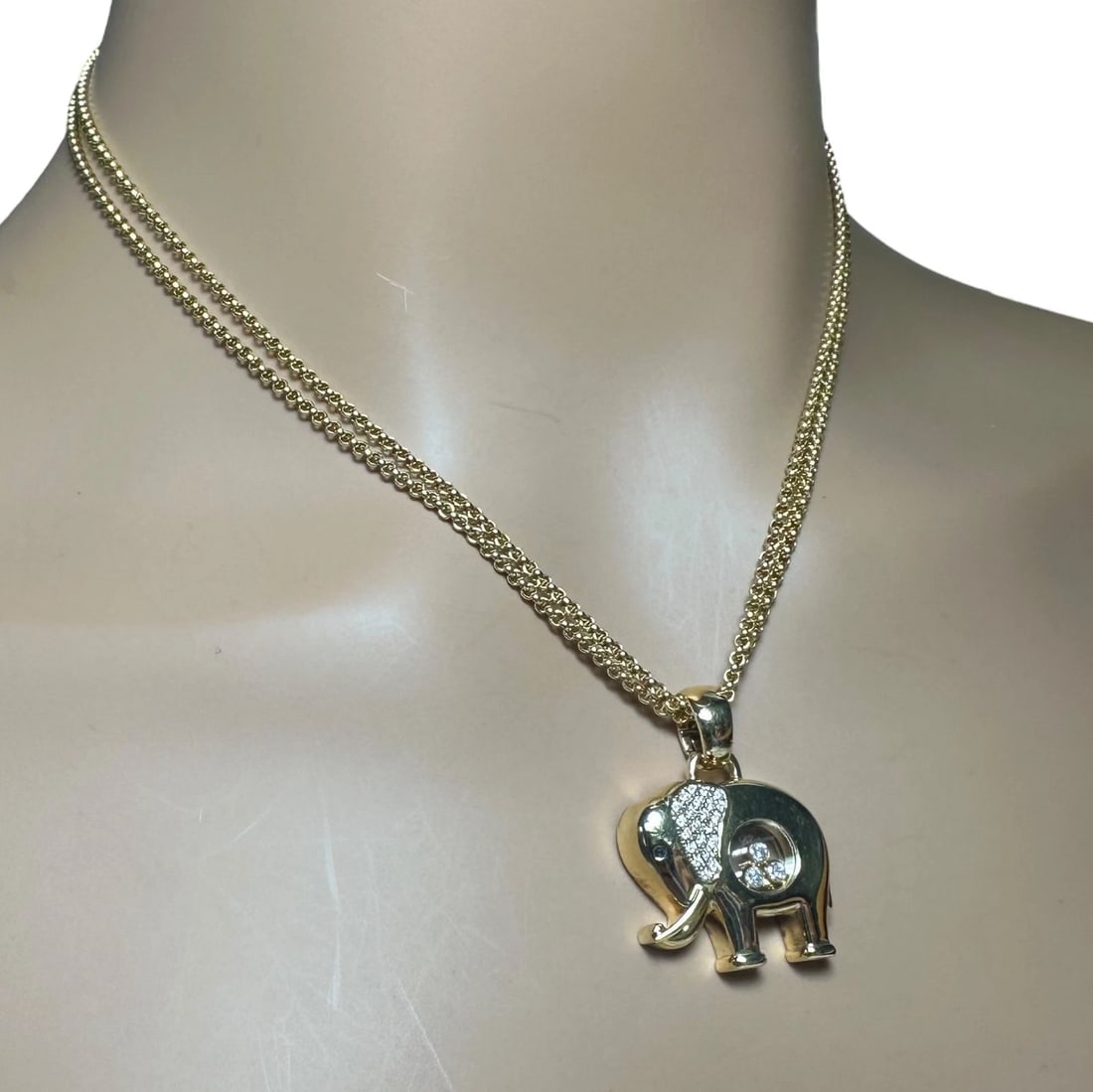 Authentic! Chopard 18k Yellow Gold Large Happy Elephant Pendant Necklace - 7