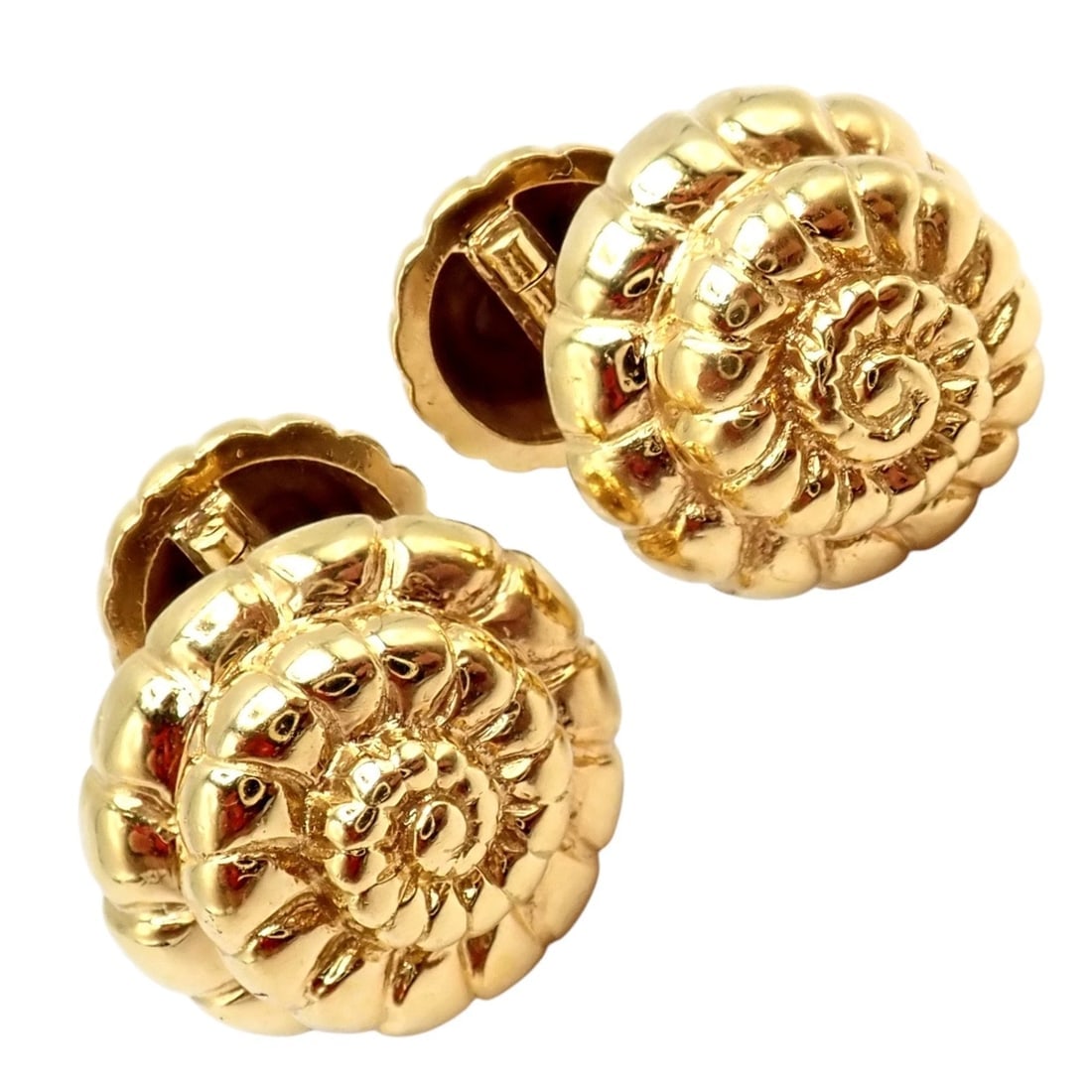 Rare! David Webb 18k Yellow Gold Nautilus Shell Classic Cufflinks (1 of 11)