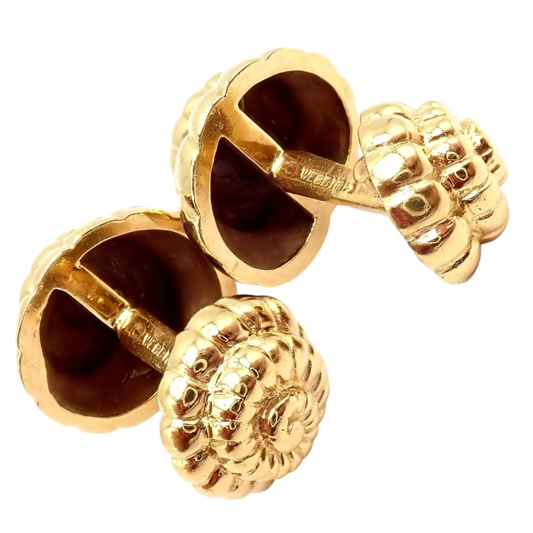 Rare! David Webb 18k Yellow Gold Nautilus Shell Classic Cufflinks - 3