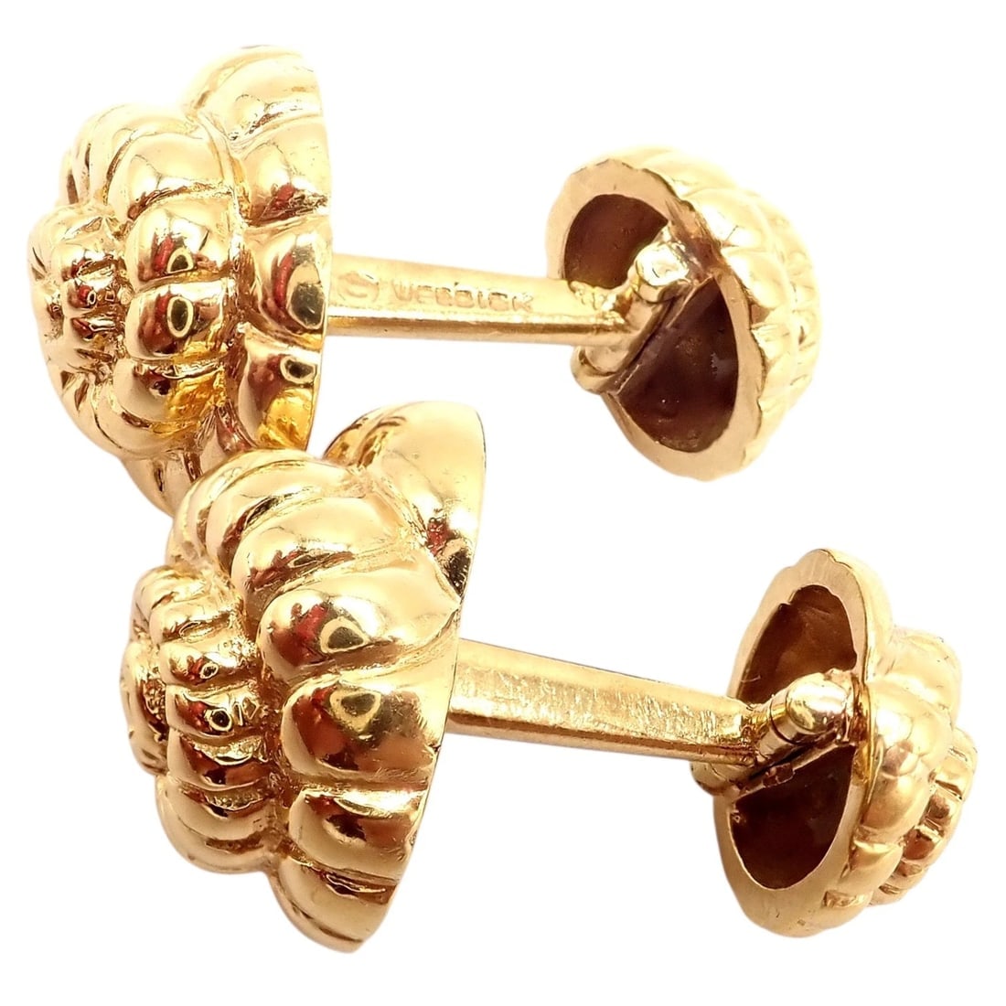 Rare! David Webb 18k Yellow Gold Nautilus Shell Classic Cufflinks - 6