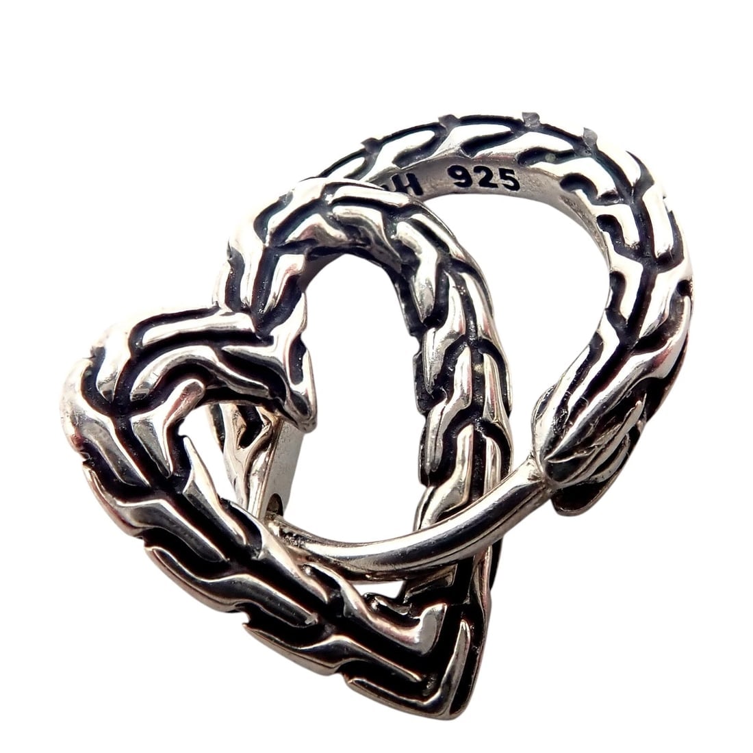 Authentic! John Hardy JH Silver Manah Heart Earrings - 5