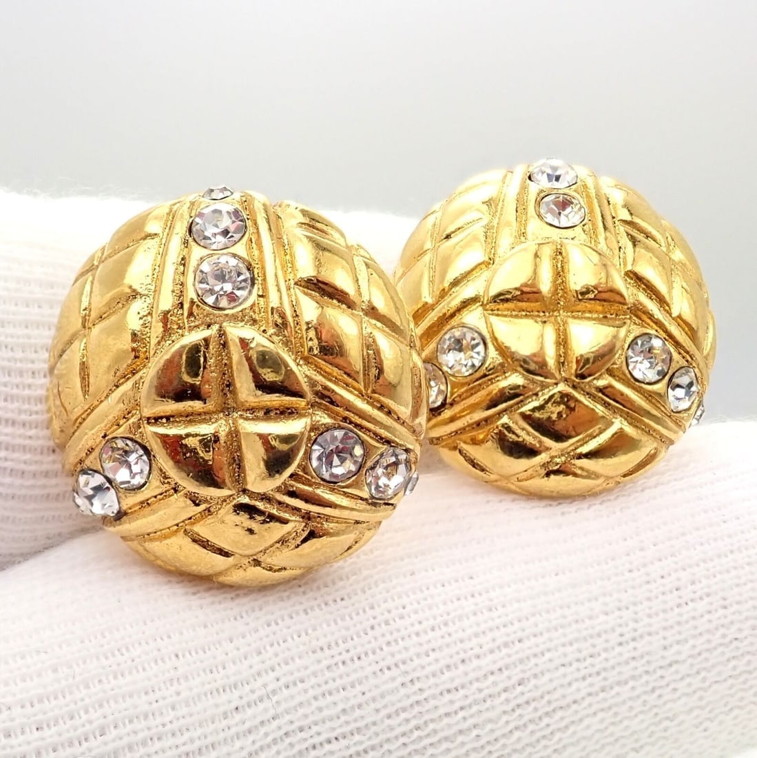 Rare! Vintage Chanel Paris France Crystal Earrings 1970's - 2