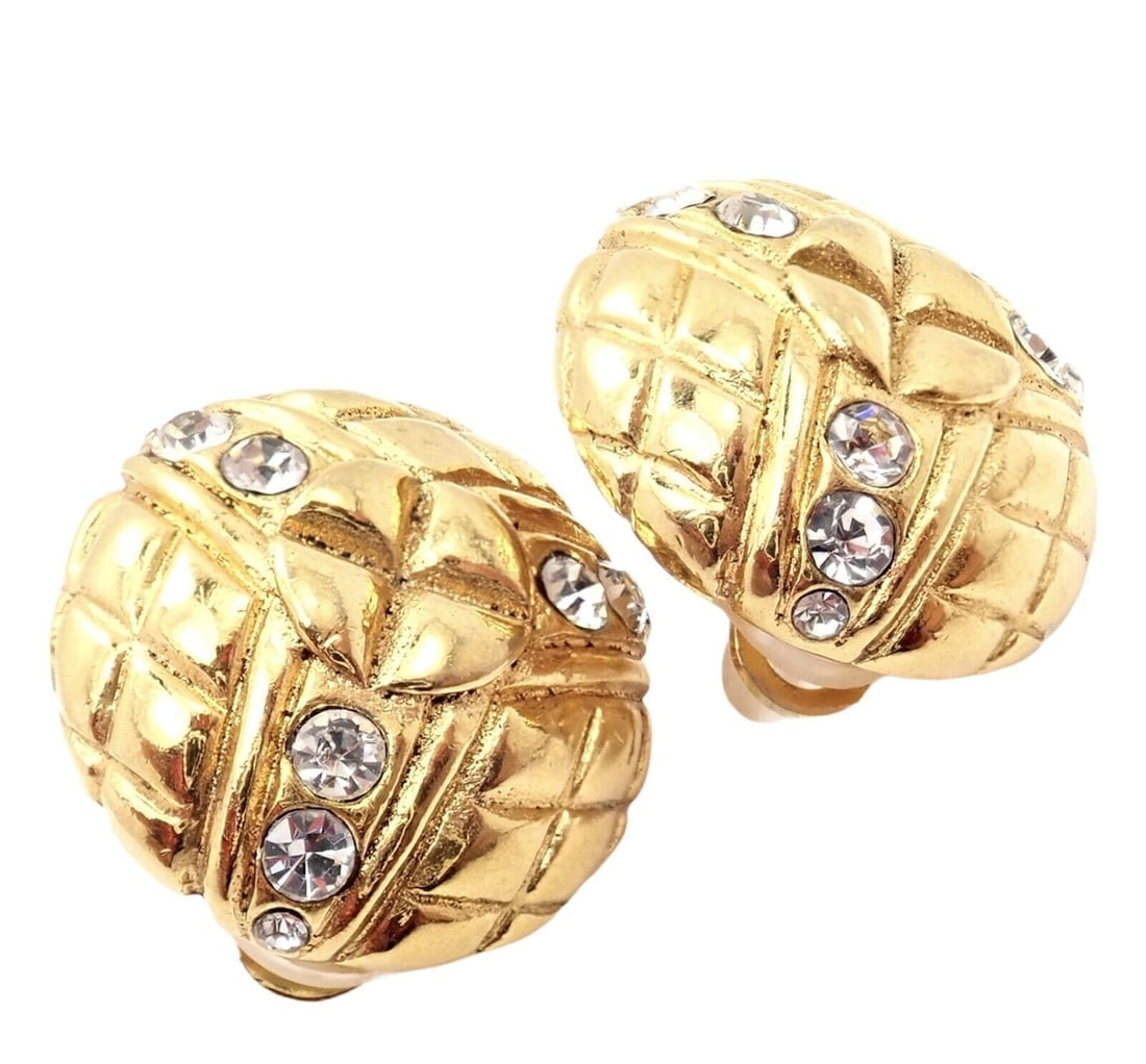 Rare! Vintage Chanel Paris France Crystal Earrings 1970's - 6
