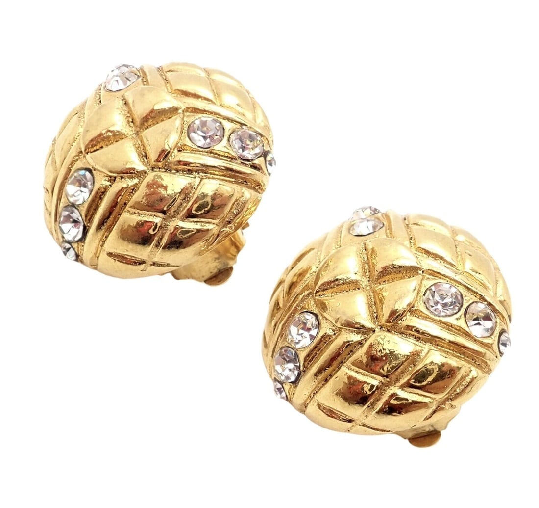 Rare! Vintage Chanel Paris France Crystal Earrings 1970's - 7