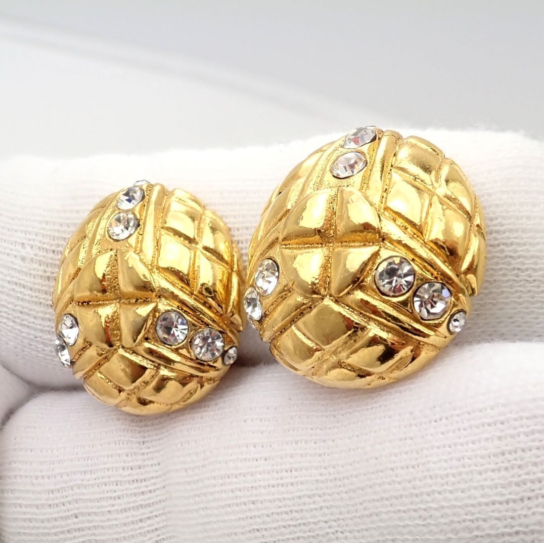 Rare! Vintage Chanel Paris France Crystal Earrings 1970's - 8