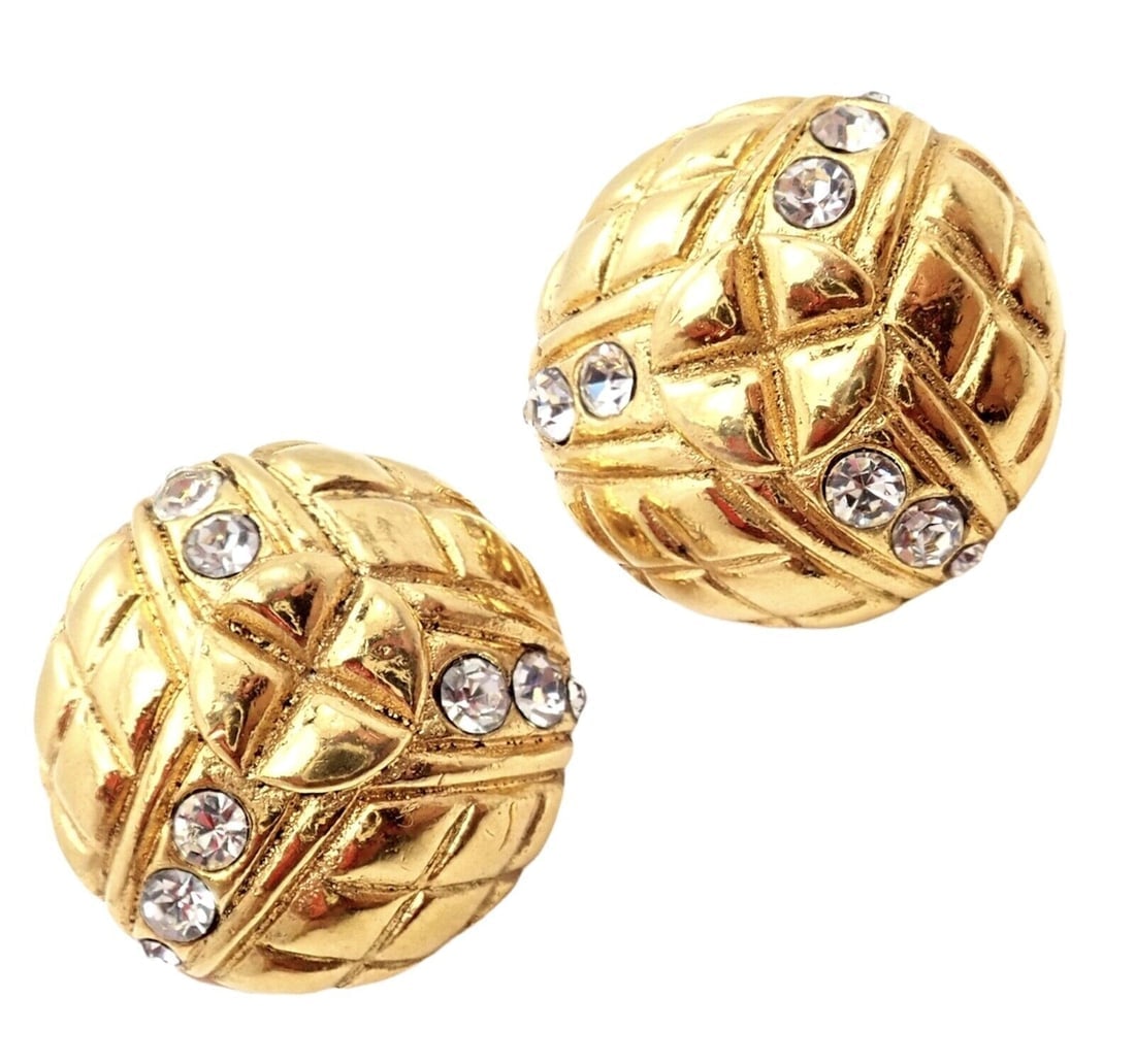 Rare! Vintage Chanel Paris France Crystal Earrings 1970's - 9