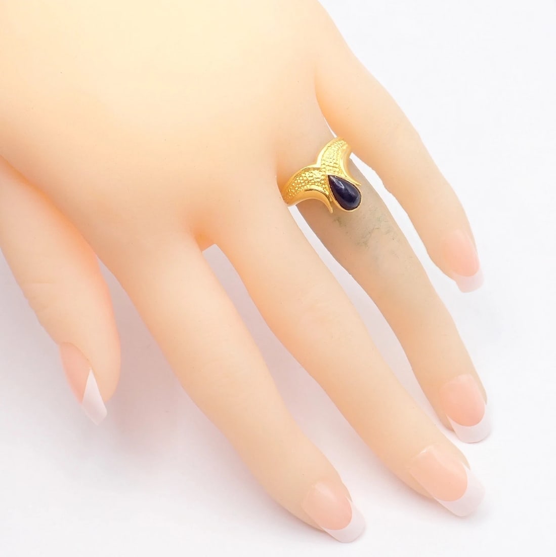 Authentic! Ilias Lalaounis Greece 18k Yellow Gold Onyx Ring - 5