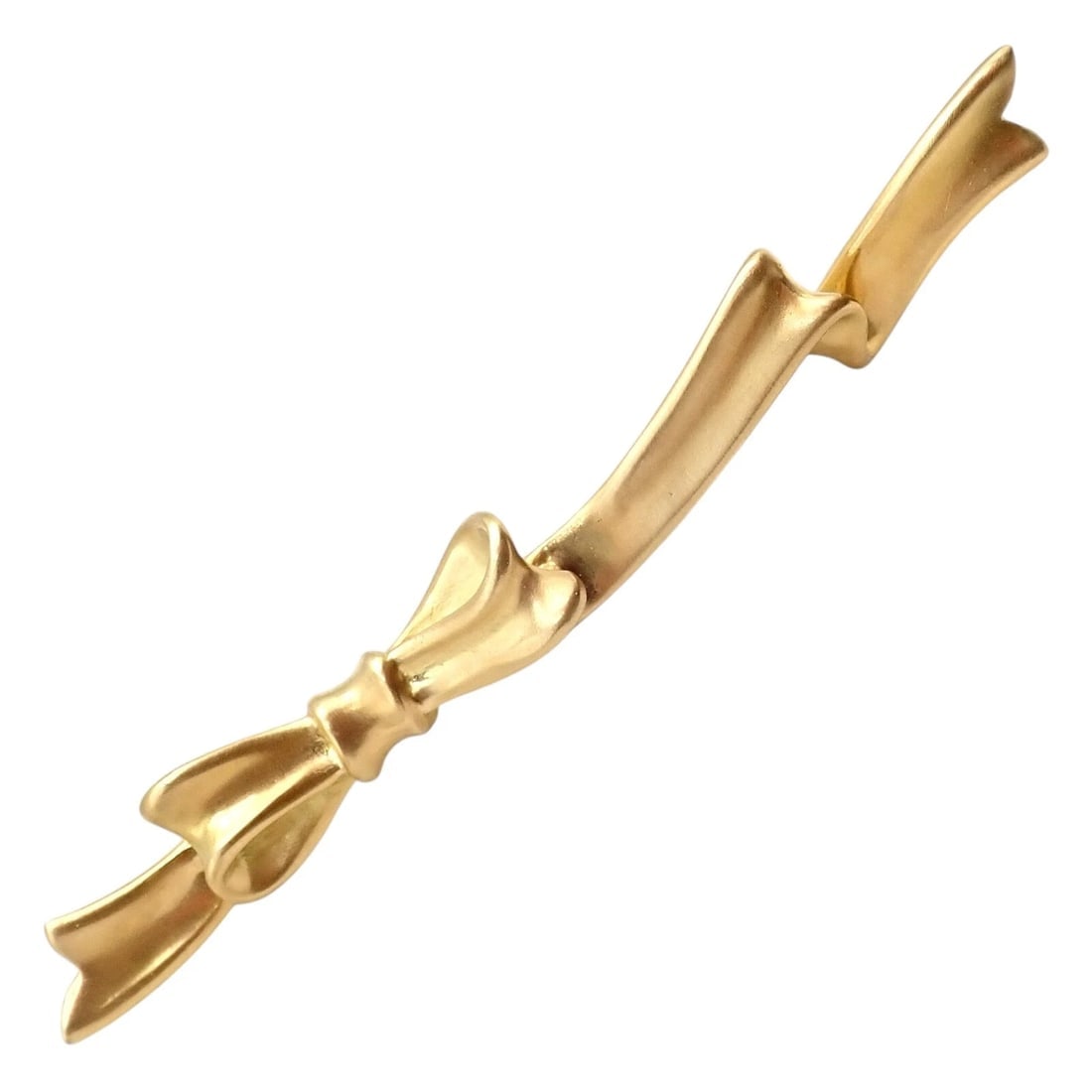 Authentic! Angela Cummings 18k Yellow Gold Long Ribbon Bow Pin Brooch 1984 - 6
