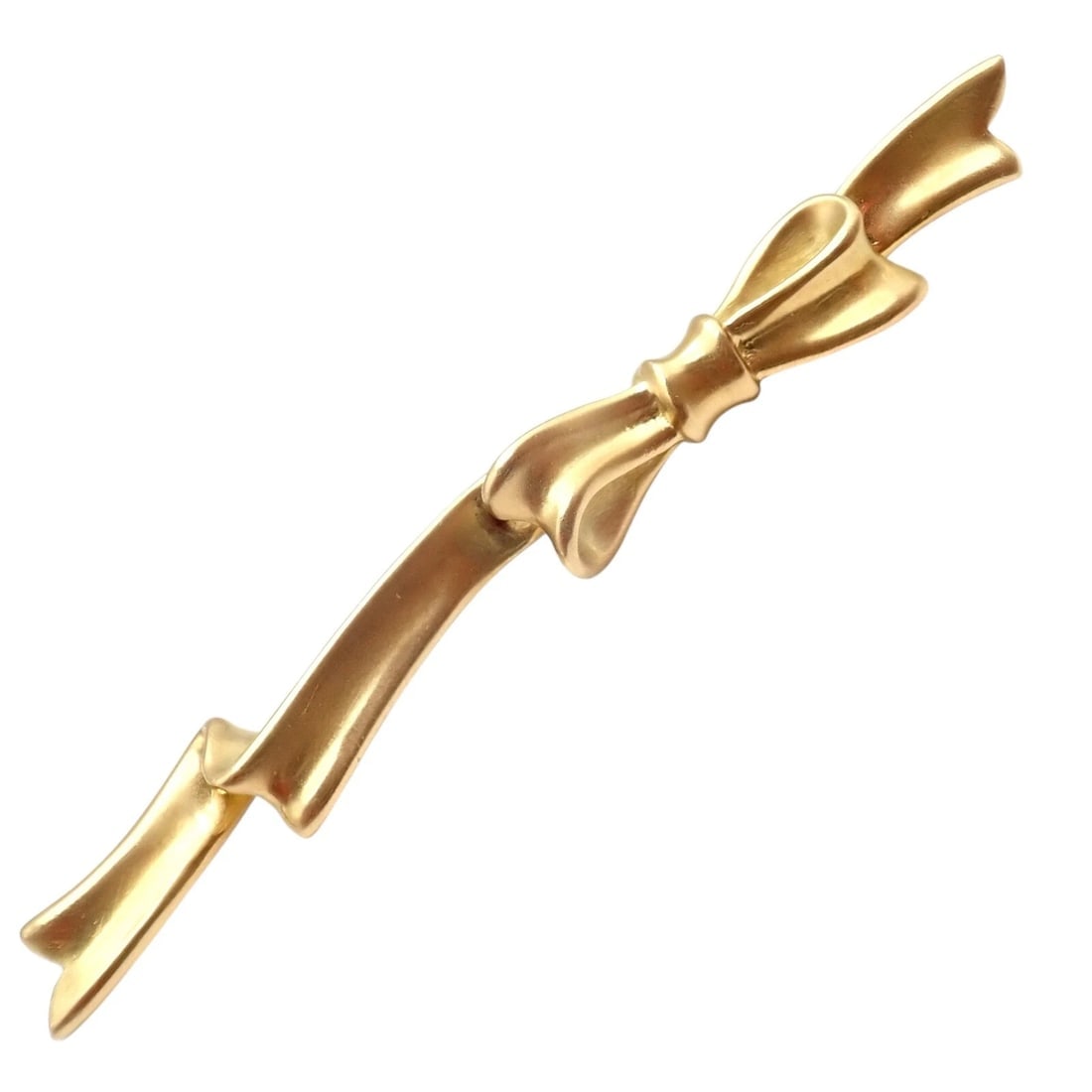 Authentic! Angela Cummings 18k Yellow Gold Long Ribbon Bow Pin Brooch 1984 - 8