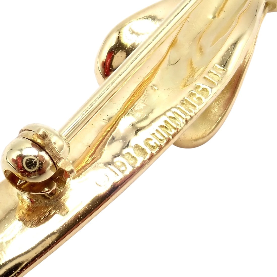 Authentic! Angela Cummings 18k Yellow Gold Long Ribbon Bow Pin Brooch 1984 - 9