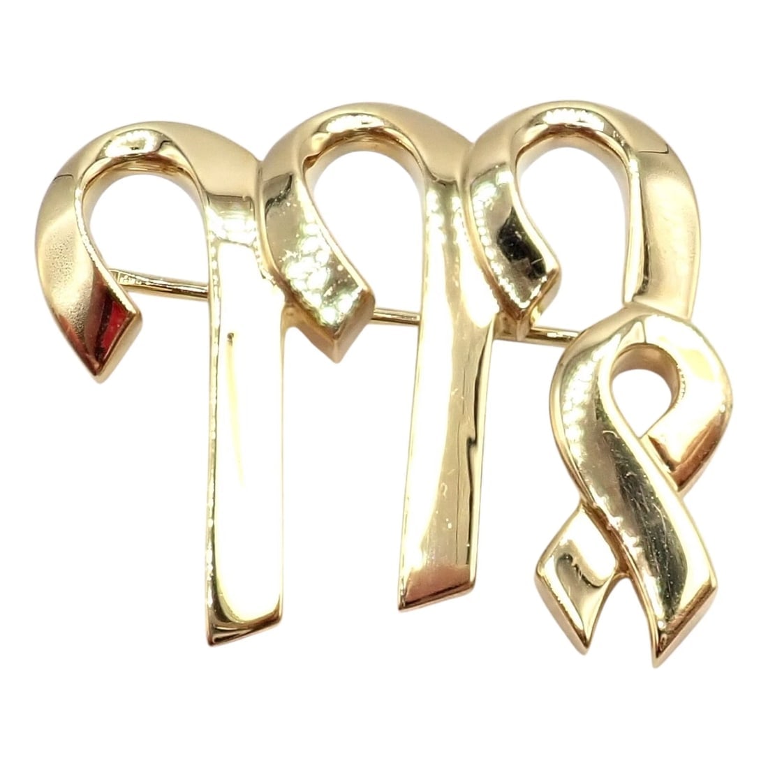 Authentic! Tiffany & Co Paloma Picasso 18k Yellow Gold Zodiac Virgo Pin Brooch - 5