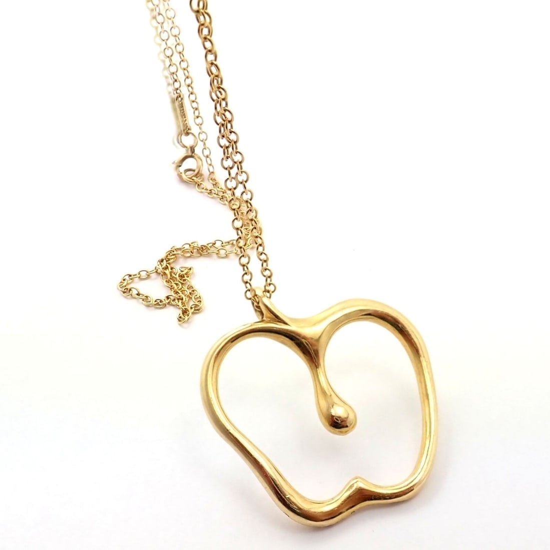 Authentic! Tiffany & Co Peretti 18k Yellow Gold Large Apple Pendant Necklace - 11