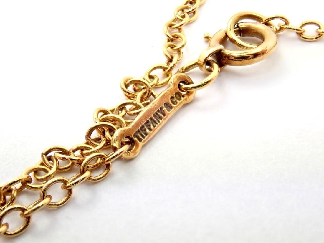 Authentic! Tiffany & Co Peretti 18k Yellow Gold Large Apple Pendant Necklace - 9