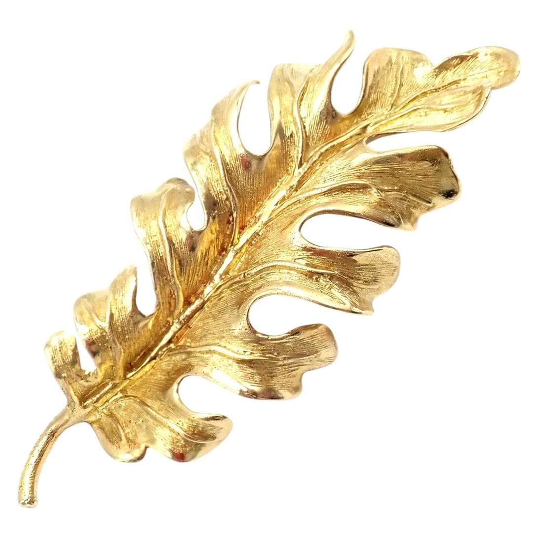 Vintage! Tiffany & Co. 18k Yellow Gold Leaf Pin Brooch - 8