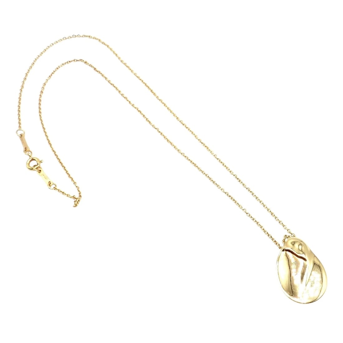 Tiffany & Co Peretti 18k Yellow Gold Madonna Medium Pendant Chain Necklace - 10