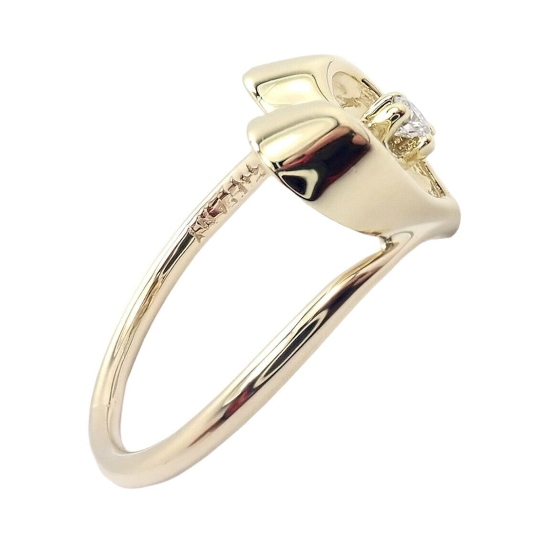 Authentic! Vintage Tiffany & Co 18k Yellow Gold Diamond Heart Ring (1 of 8)
