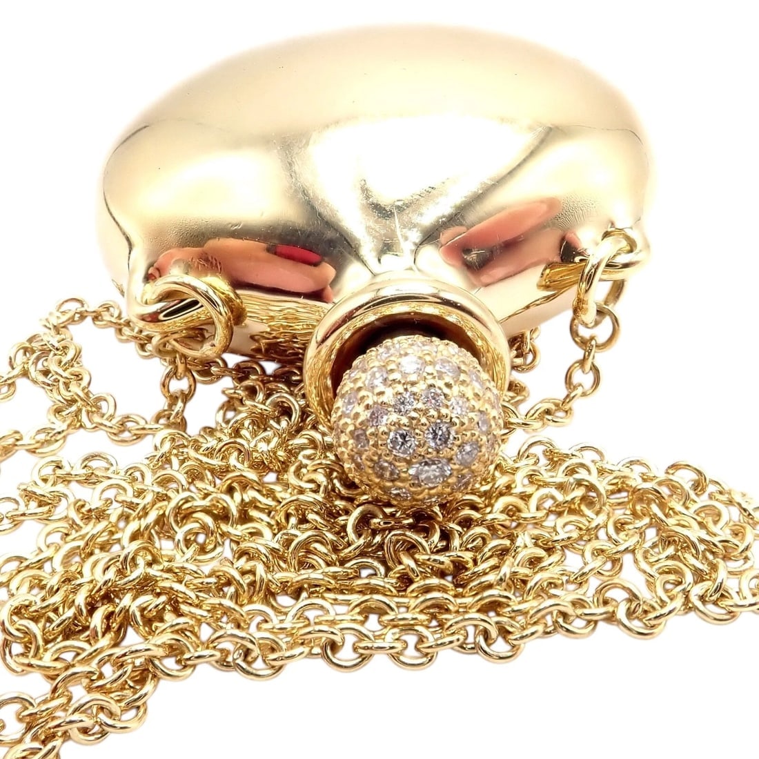 Rare! Tiffany & Co Peretti 18k Yellow Gold Diamond Extra Large Bottle Necklace - 4