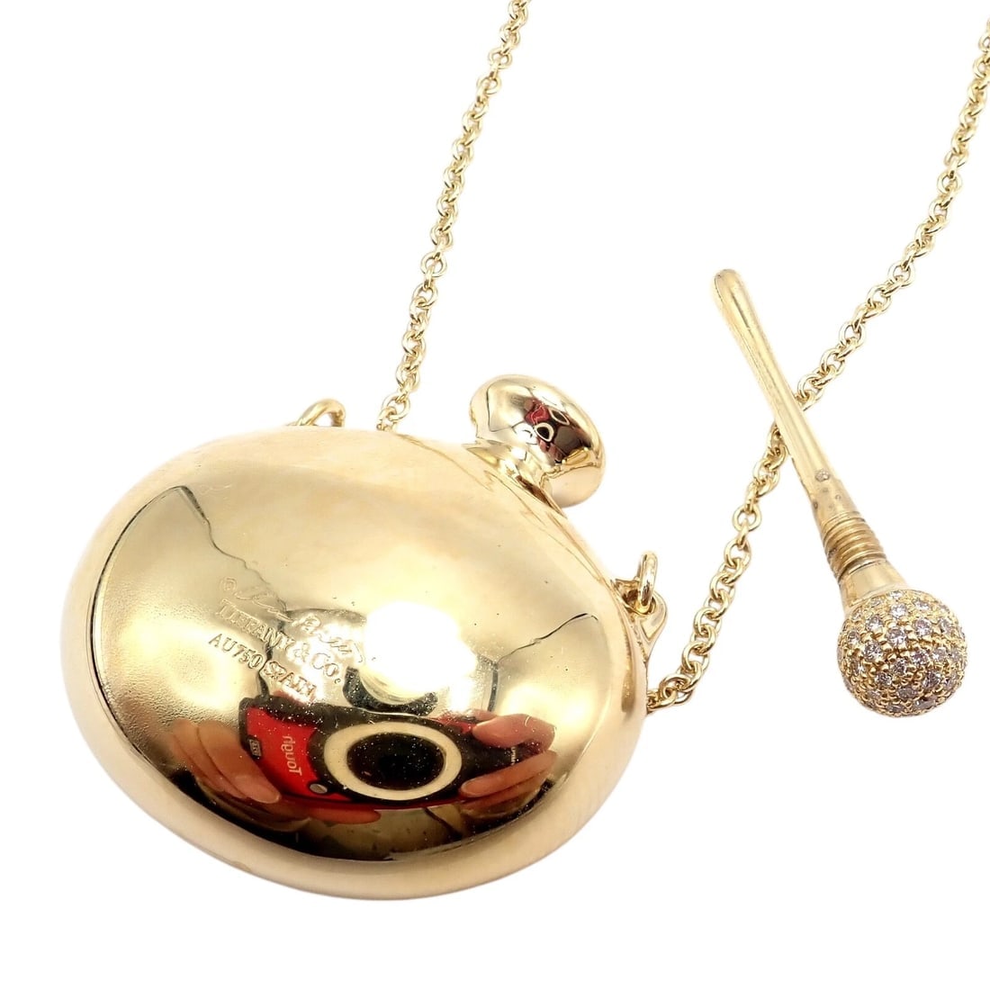 Rare! Tiffany & Co Peretti 18k Yellow Gold Diamond Extra Large Bottle Necklace - 5