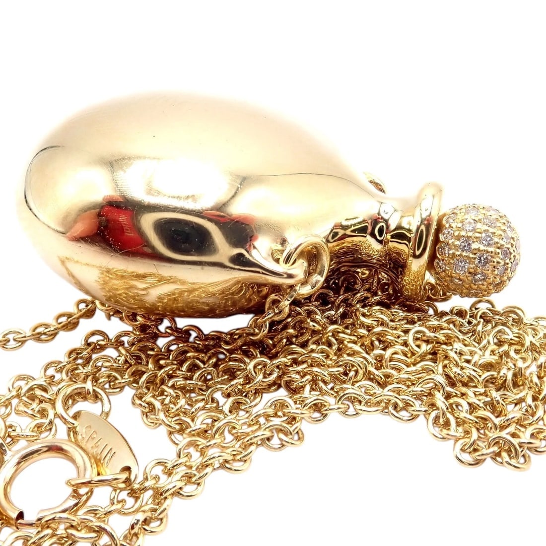 Rare! Tiffany & Co Peretti 18k Yellow Gold Diamond Extra Large Bottle Necklace - 6