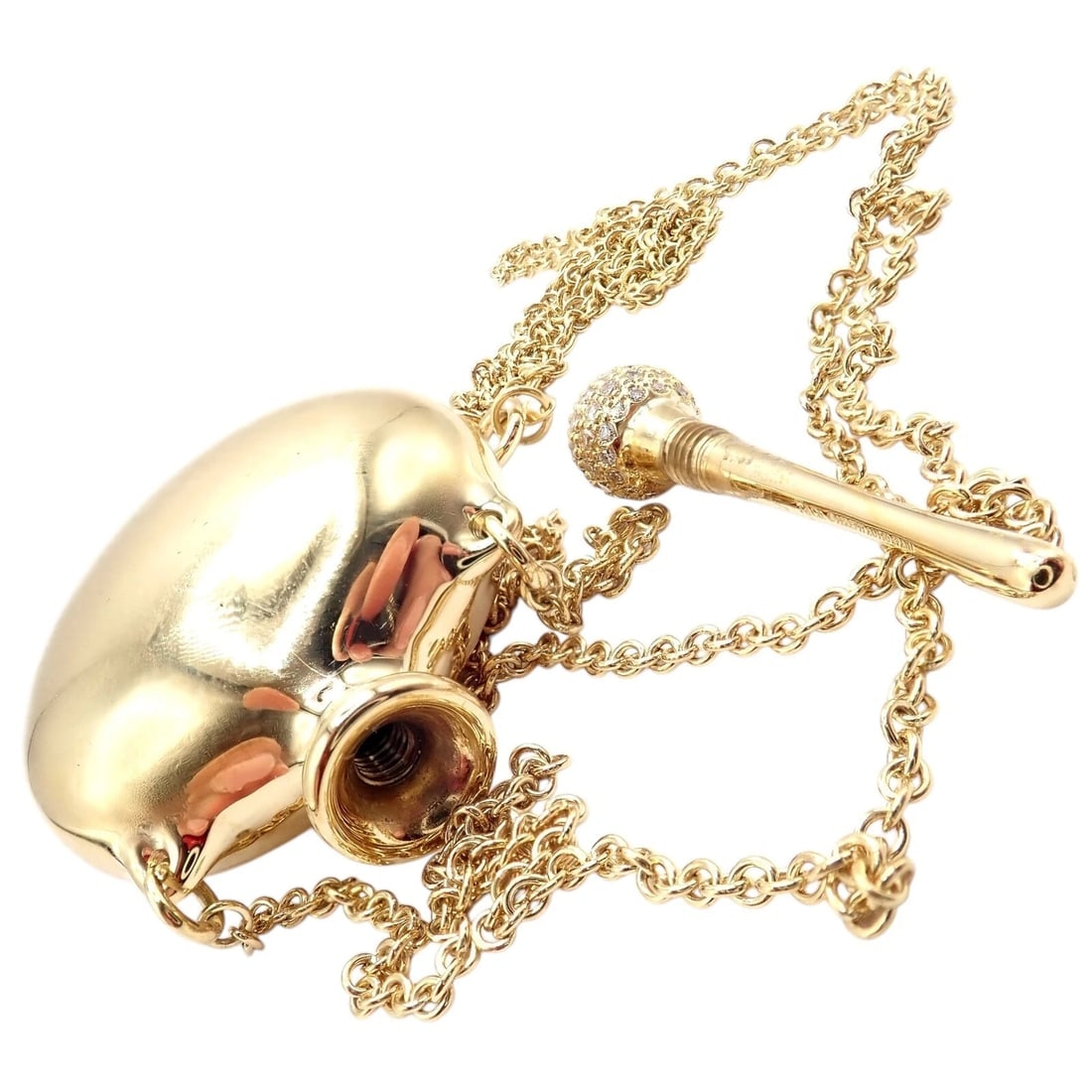 Rare! Tiffany & Co Peretti 18k Yellow Gold Diamond Extra Large Bottle Necklace - 7