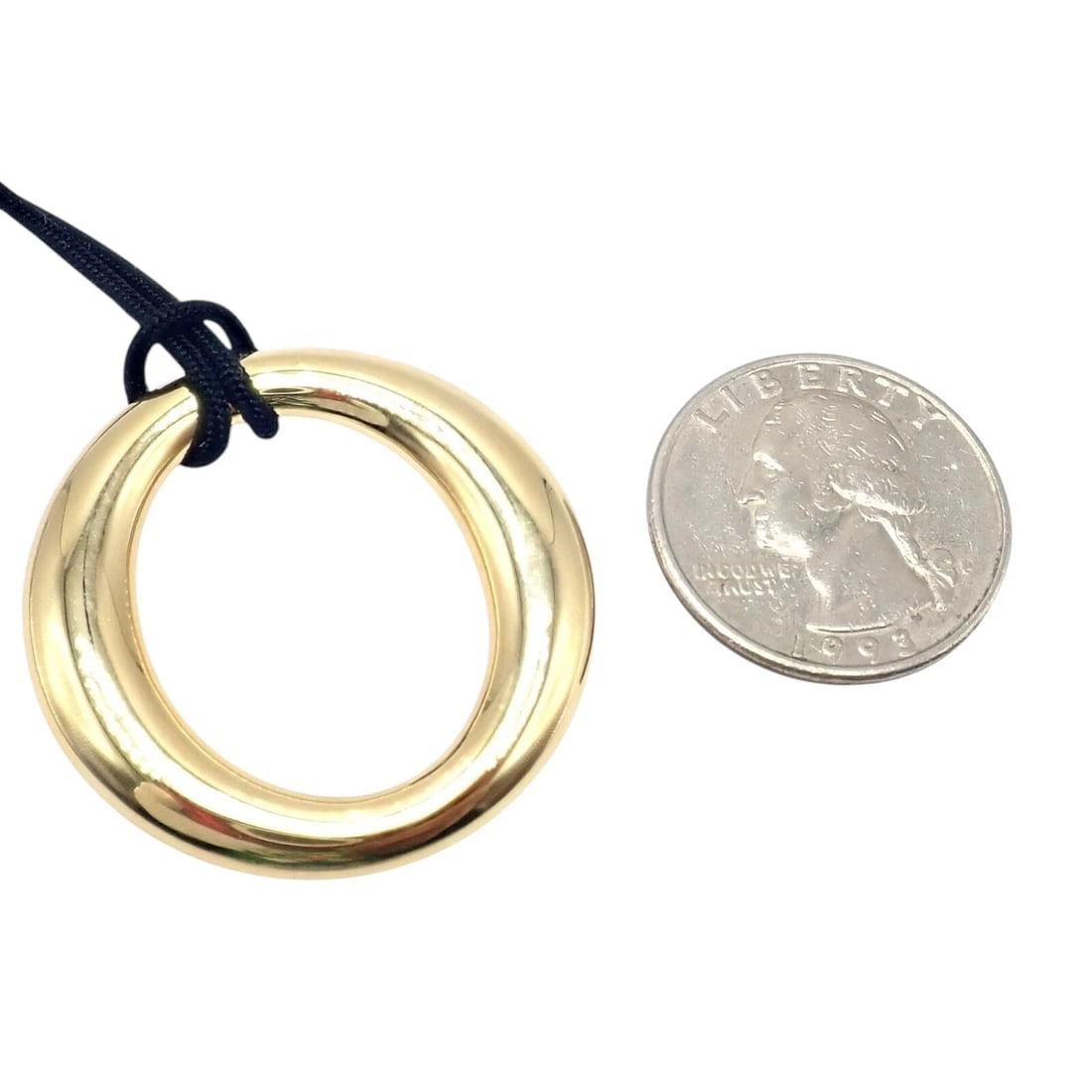 Tiffany & Co 18k Yellow Gold Elsa Peretti Medium 35mm Sevillana Necklace - 2