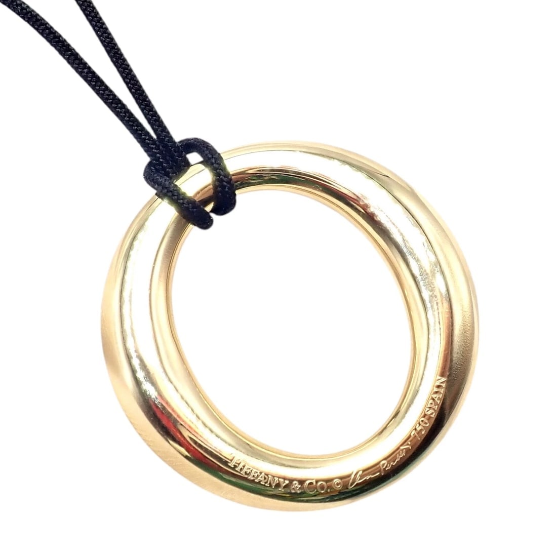 Tiffany & Co 18k Yellow Gold Elsa Peretti Medium 35mm Sevillana Necklace - 7