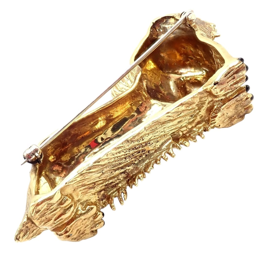 Rare! Vintage Tiffany & Co 18k Yellow Gold Enamel Dog Terrier Brooch Pin 1960's - 10