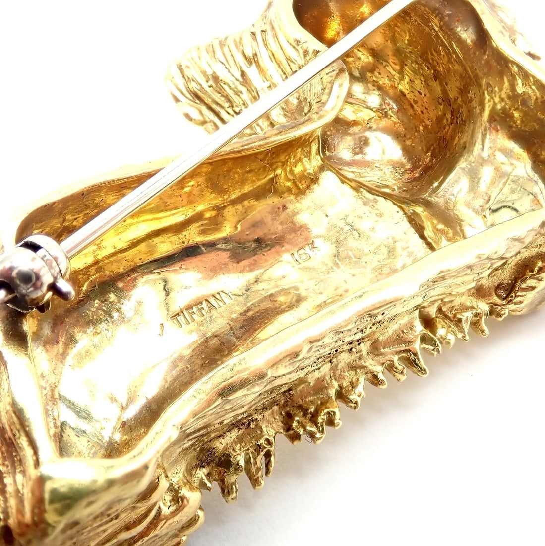 Rare! Vintage Tiffany & Co 18k Yellow Gold Enamel Dog Terrier Brooch Pin 1960's - 4