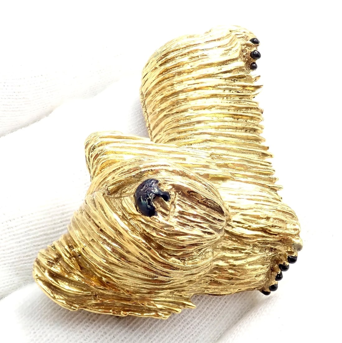 Rare! Vintage Tiffany & Co 18k Yellow Gold Enamel Dog Terrier Brooch Pin 1960's - 5