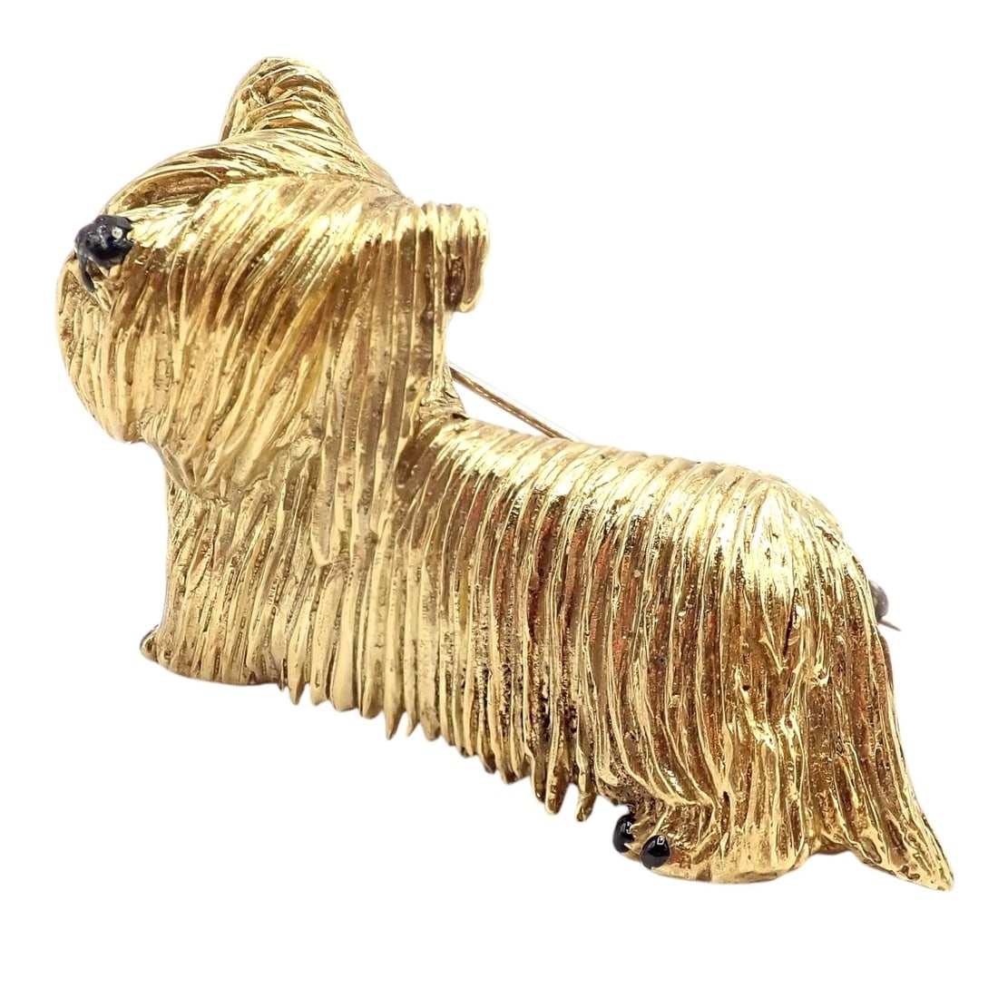 Rare! Vintage Tiffany & Co 18k Yellow Gold Enamel Dog Terrier Brooch Pin 1960's - 6