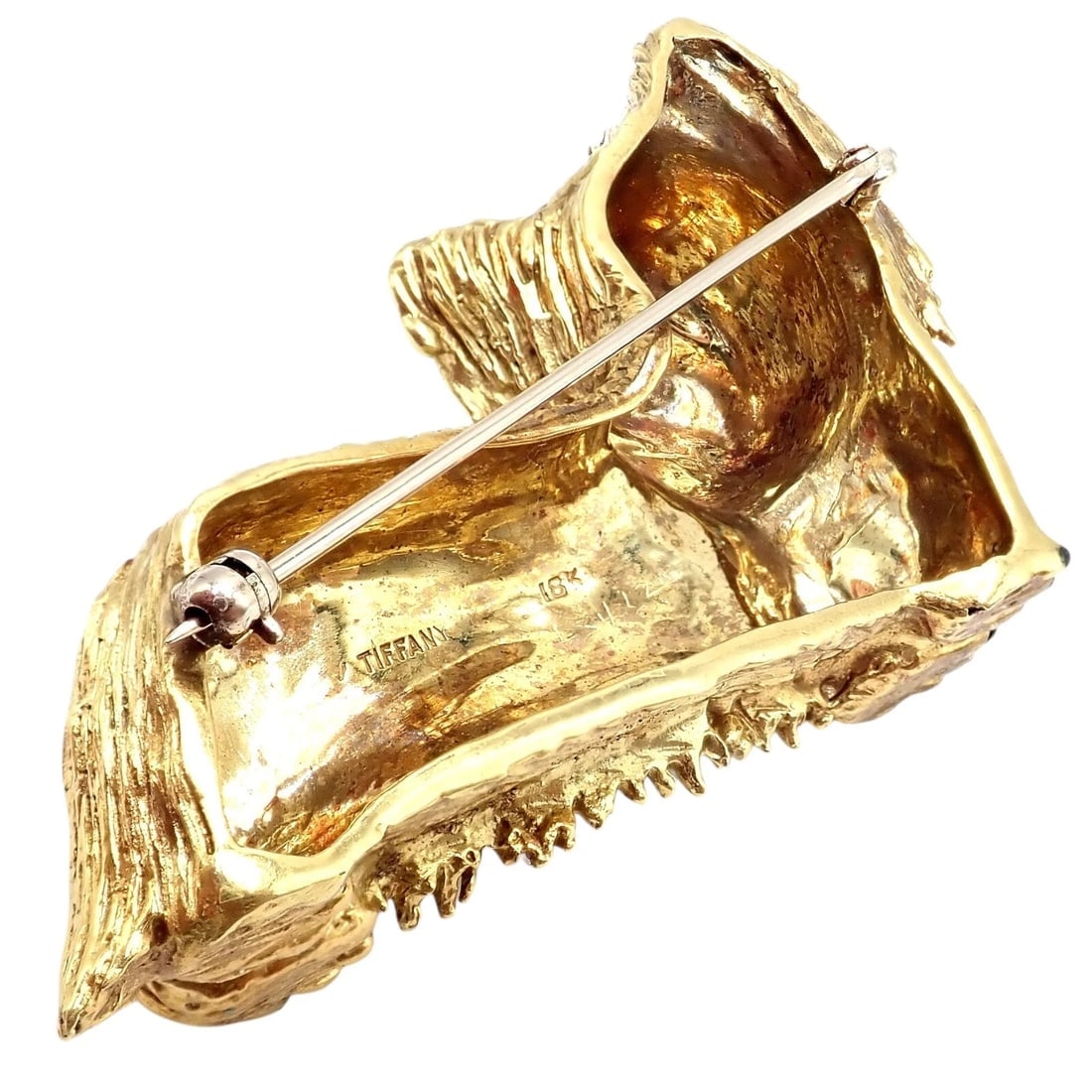 Rare! Vintage Tiffany & Co 18k Yellow Gold Enamel Dog Terrier Brooch Pin 1960's - 9