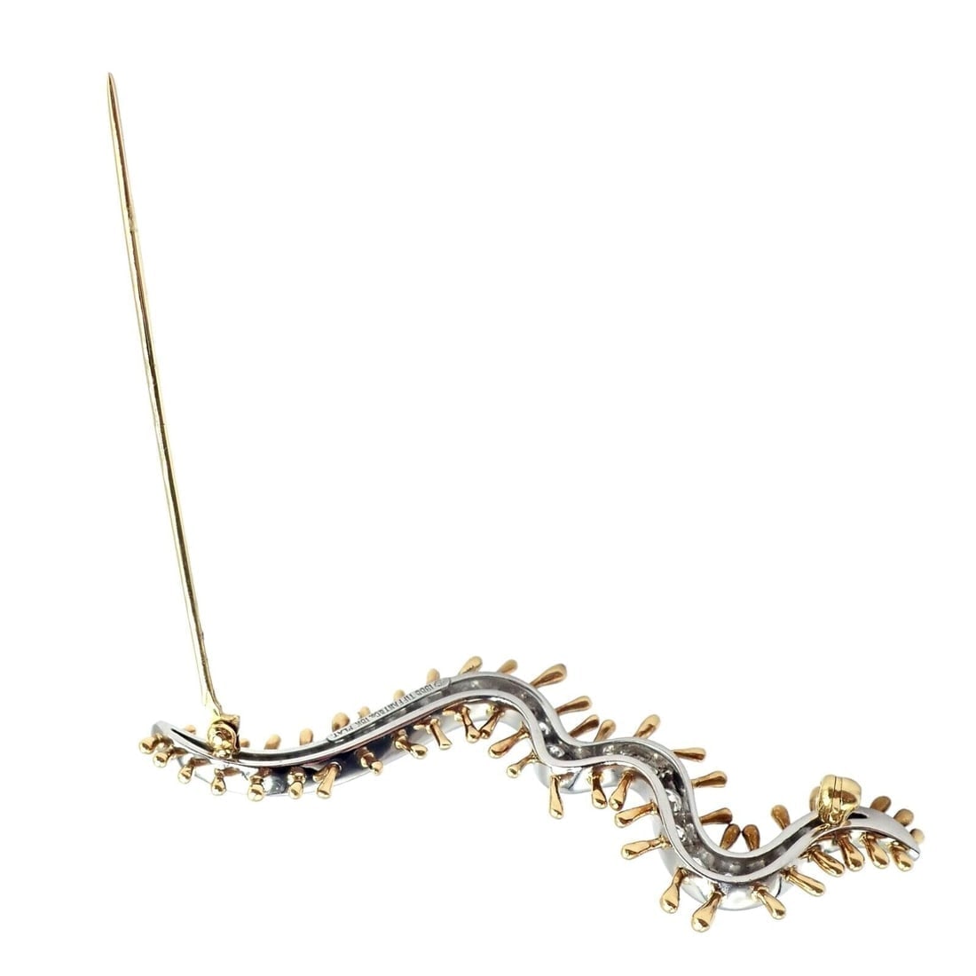Vintage Tiffany & Co. Platinum 18k Yellow Gold Diamond Centipede Pin Brooch 1988 - 7