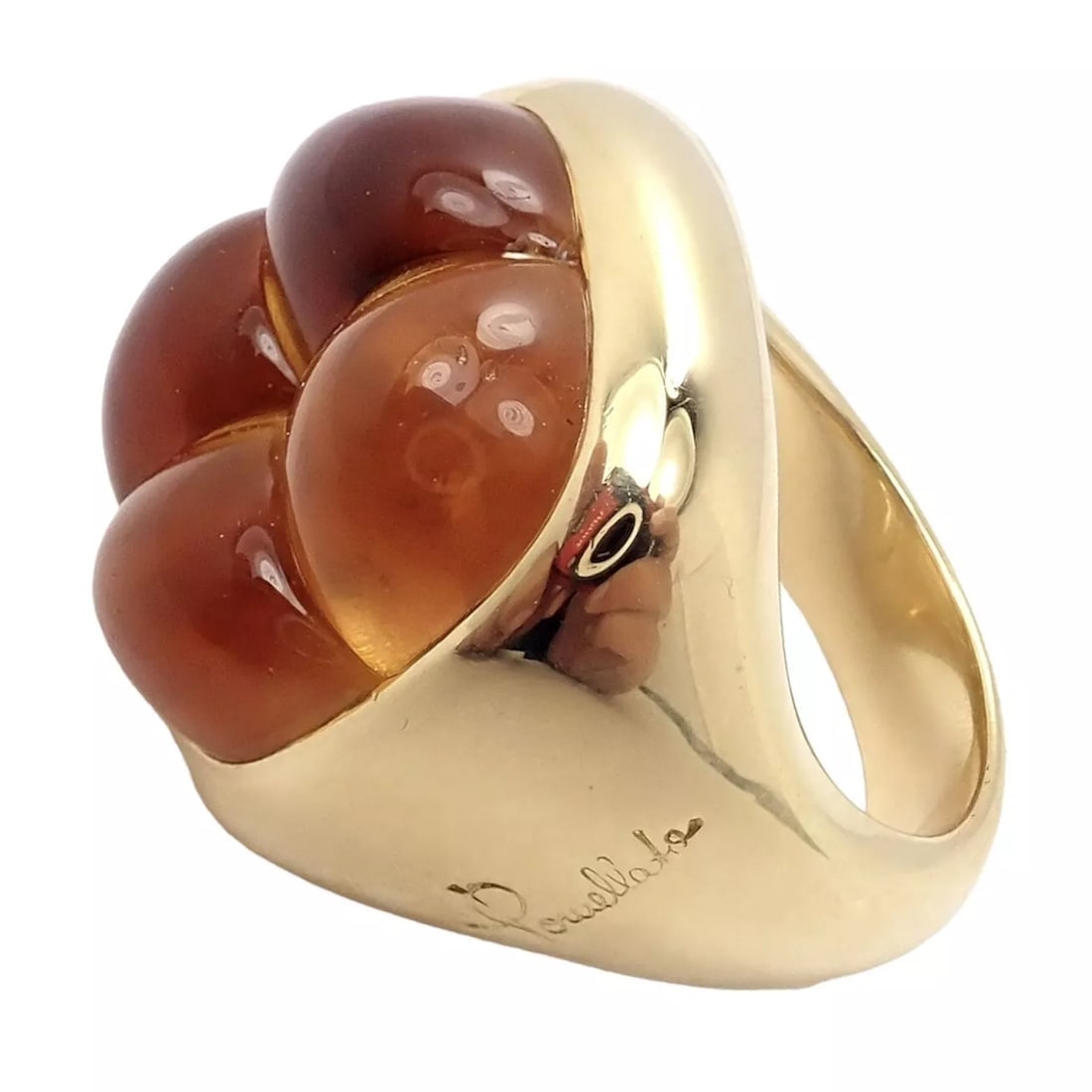Rare! Authentic Pomellato 18k Yellow Gold Large 4 Citrine Ring Sz 6.5 - 3