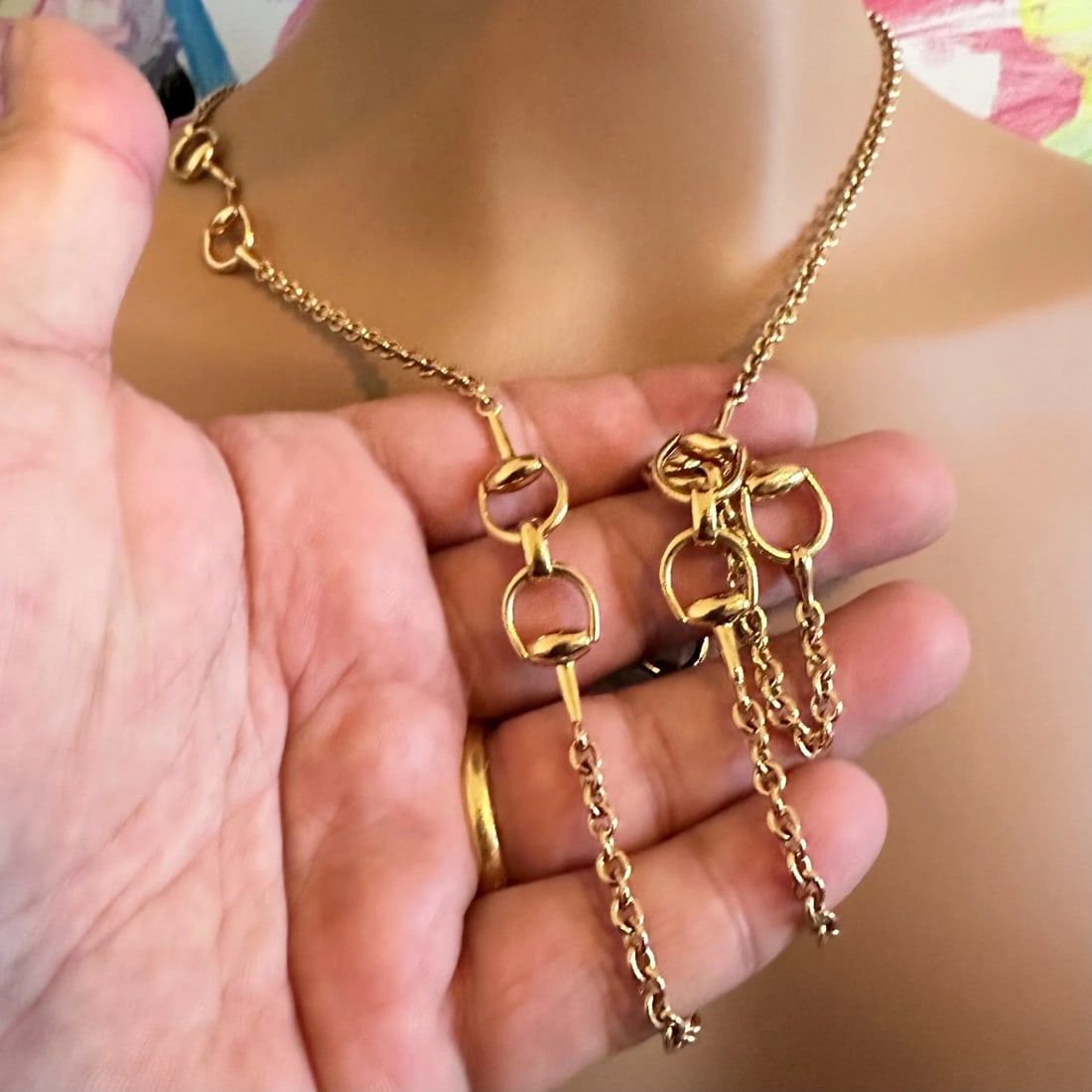 Rare! Authentic Gucci 18k Yellow Gold Horsebit 34.5" Long Chain Sautoir Necklace - 5