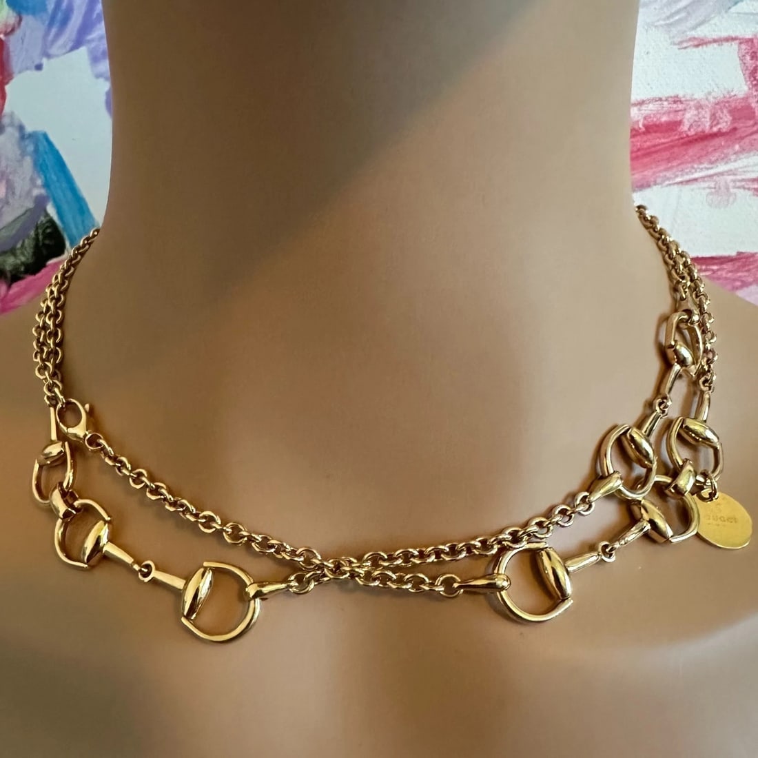 Rare! Authentic Gucci 18k Yellow Gold Horsebit 34.5" Long Chain Sautoir Necklace - 6