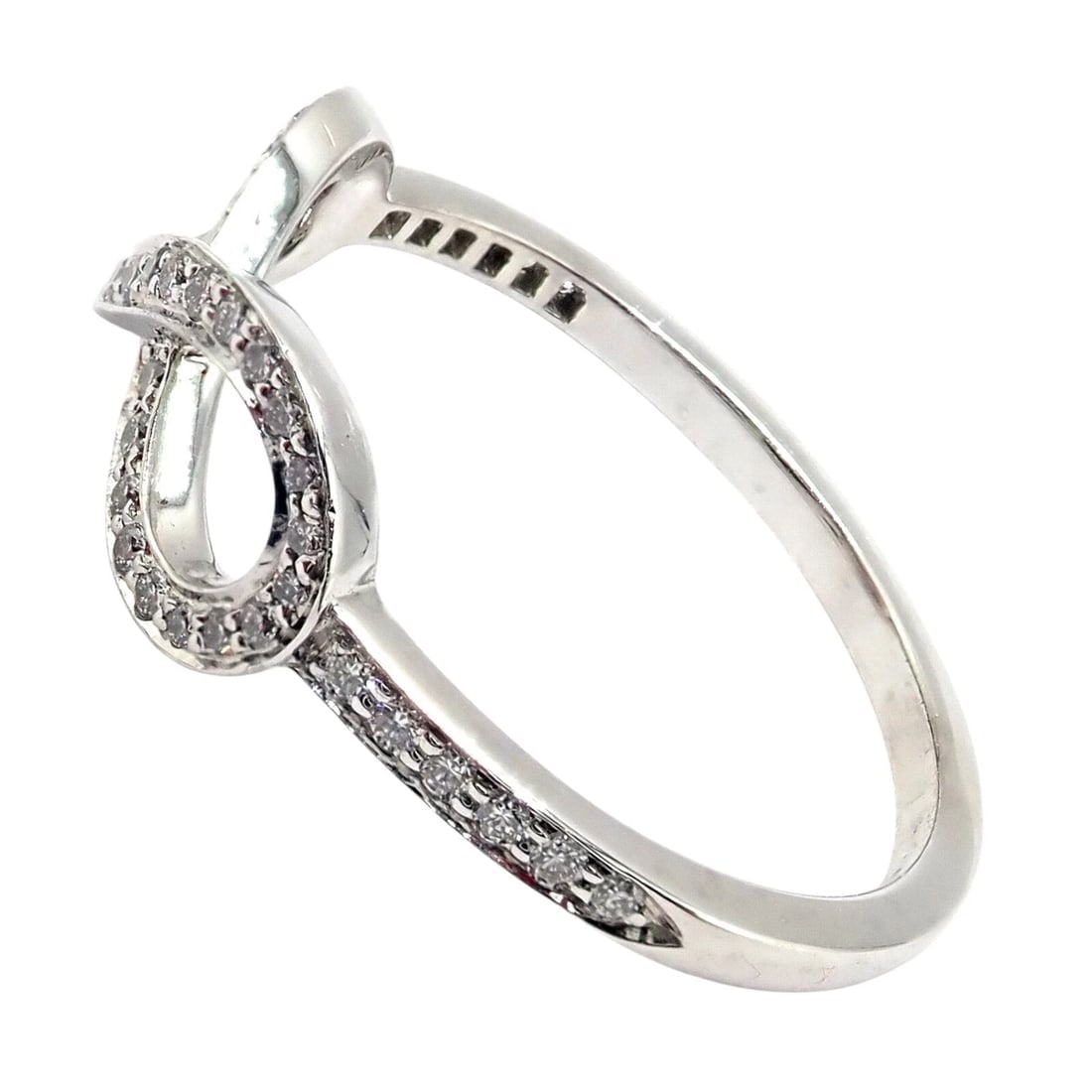 Tiffany & Co Platinum 0.12ct Diamond Infinity Stacking Ring sz 6.5 - 7