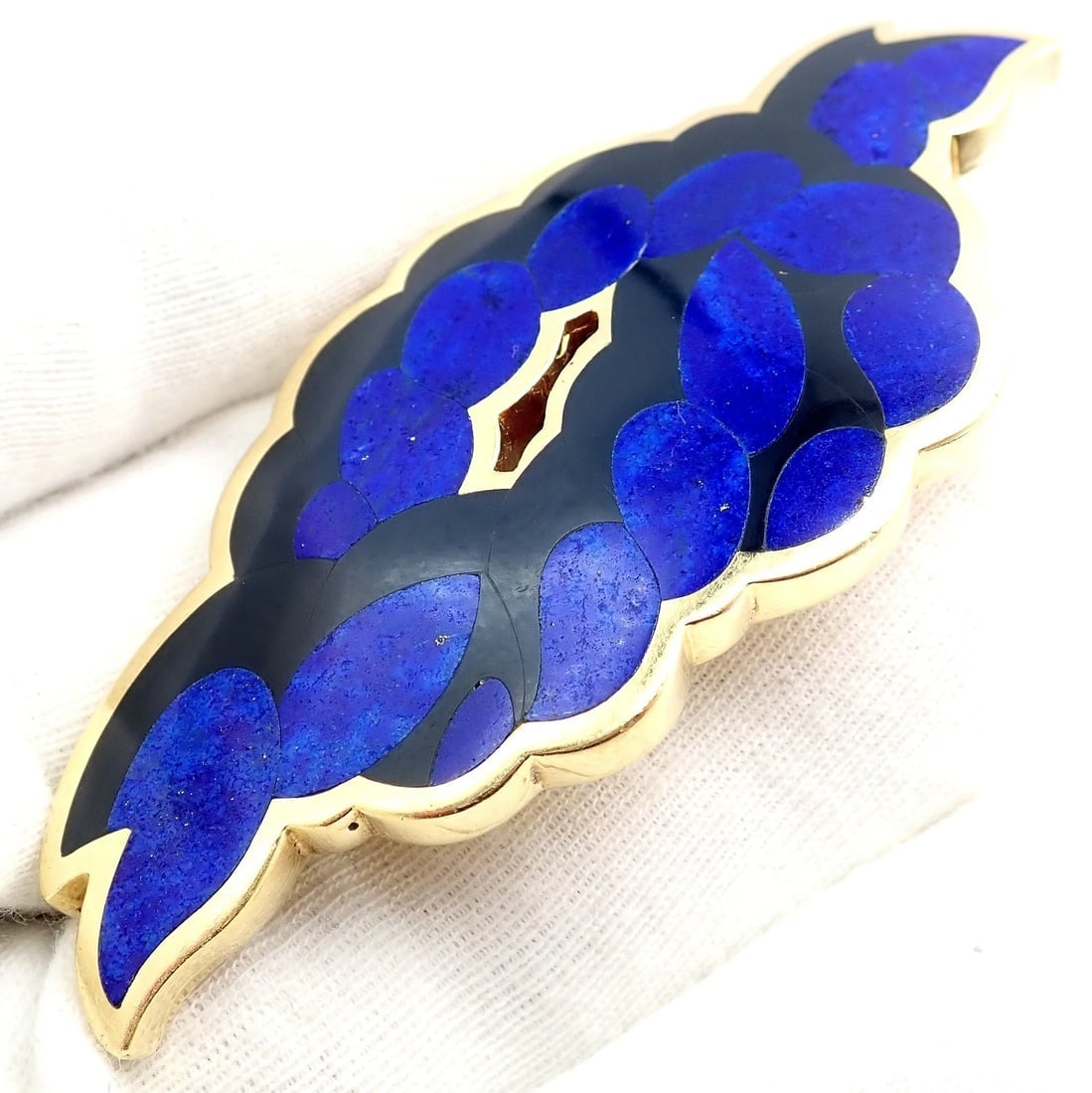 Rare Tiffany & Co. Cummings 18k Yellow Gold Lapis Onyx Nautical Rope Knot Brooch - 7
