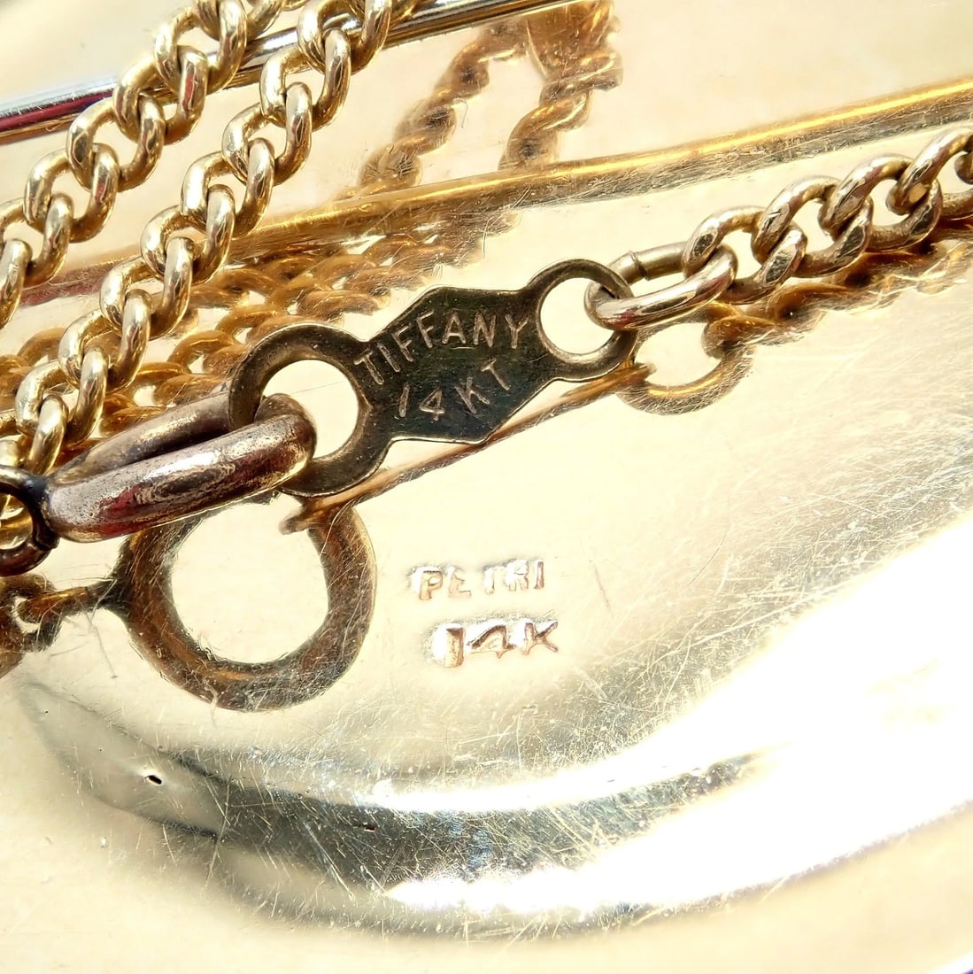 Vintage! Tiffany 14k Yellow Gold Essex Reverse Intaglio Dog Necklace Brooch - 6