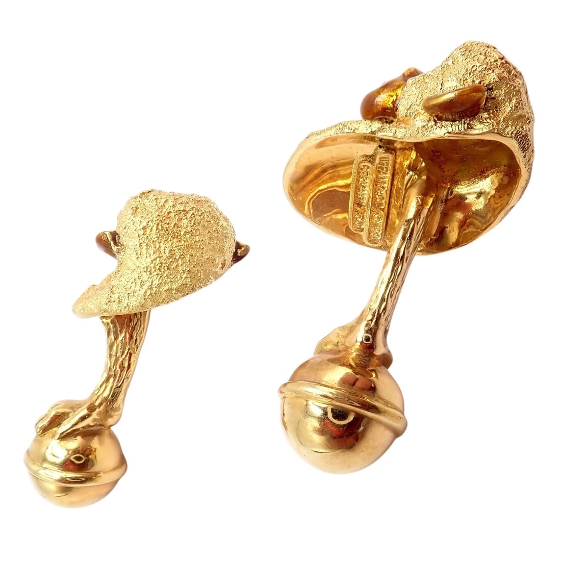 Vintage Tiffany & Co. 18k Yellow Gold Emerald Enamel Monkey Cufflinks 1991 - 8