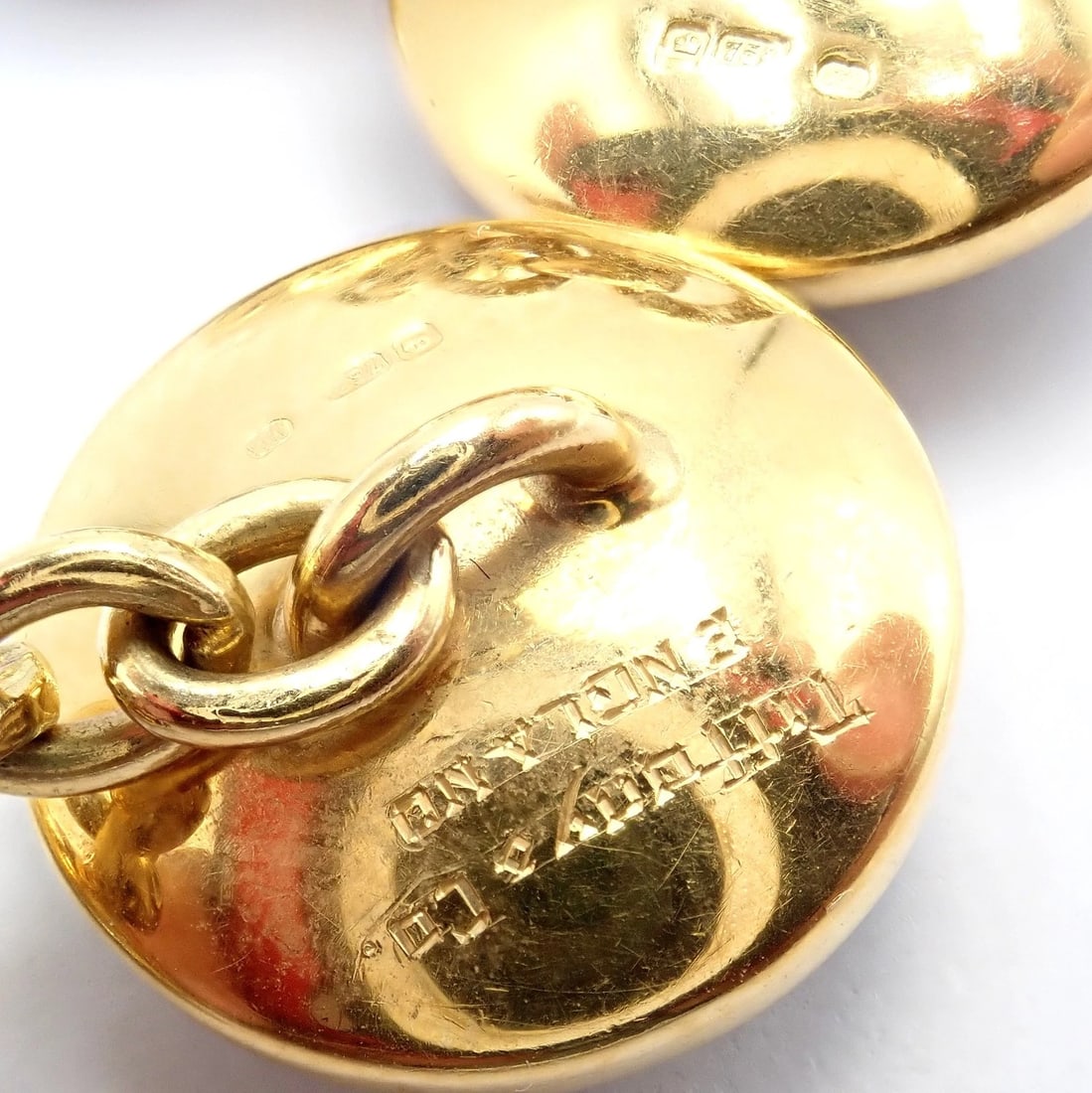 Vintage Tiffany & Co 18k Yellow Gold Essex Reverse Intaglio Field Mice Cufflinks - 11