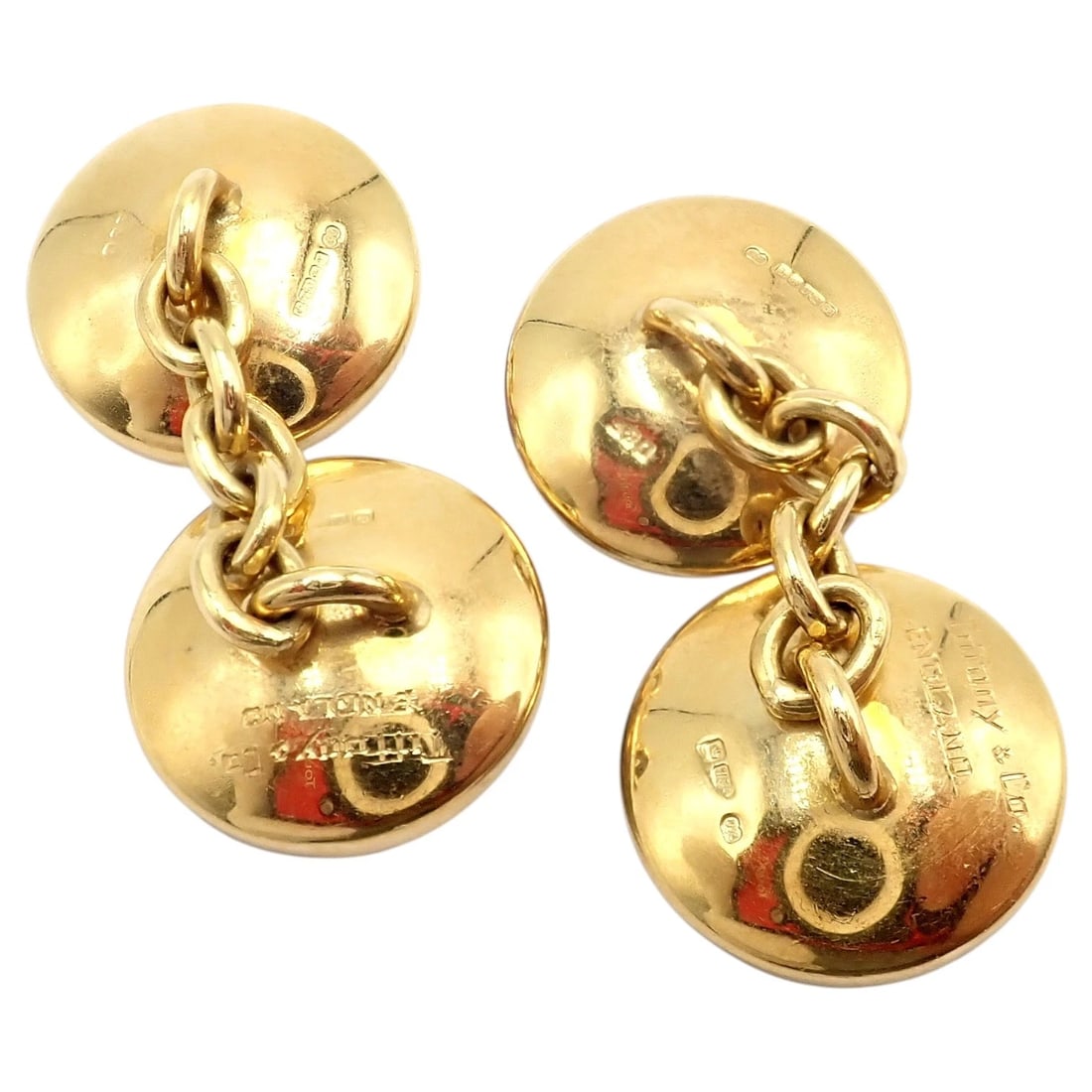 Vintage Tiffany & Co 18k Yellow Gold Essex Reverse Intaglio Field Mice Cufflinks - 5