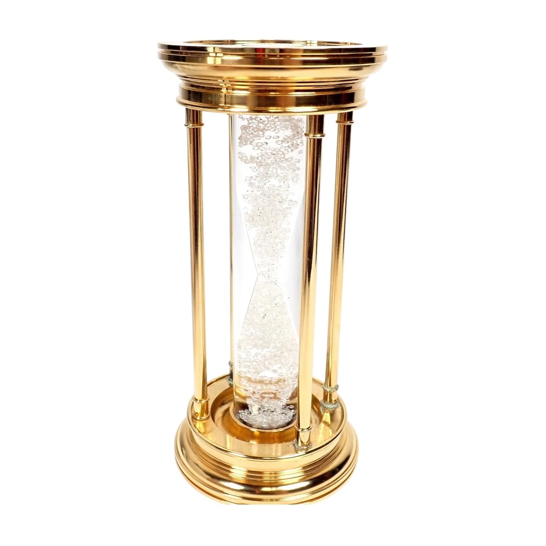 Authentic! De Beers Limited Edition Millennium 2000 Diamond Brass Hourglass: This item comes with original pedestal, box, and booklet included Containing a cascade of over 2000 natural rough diamonds, weighing approximately 36 carats, suspended in a silicone fluid contained in