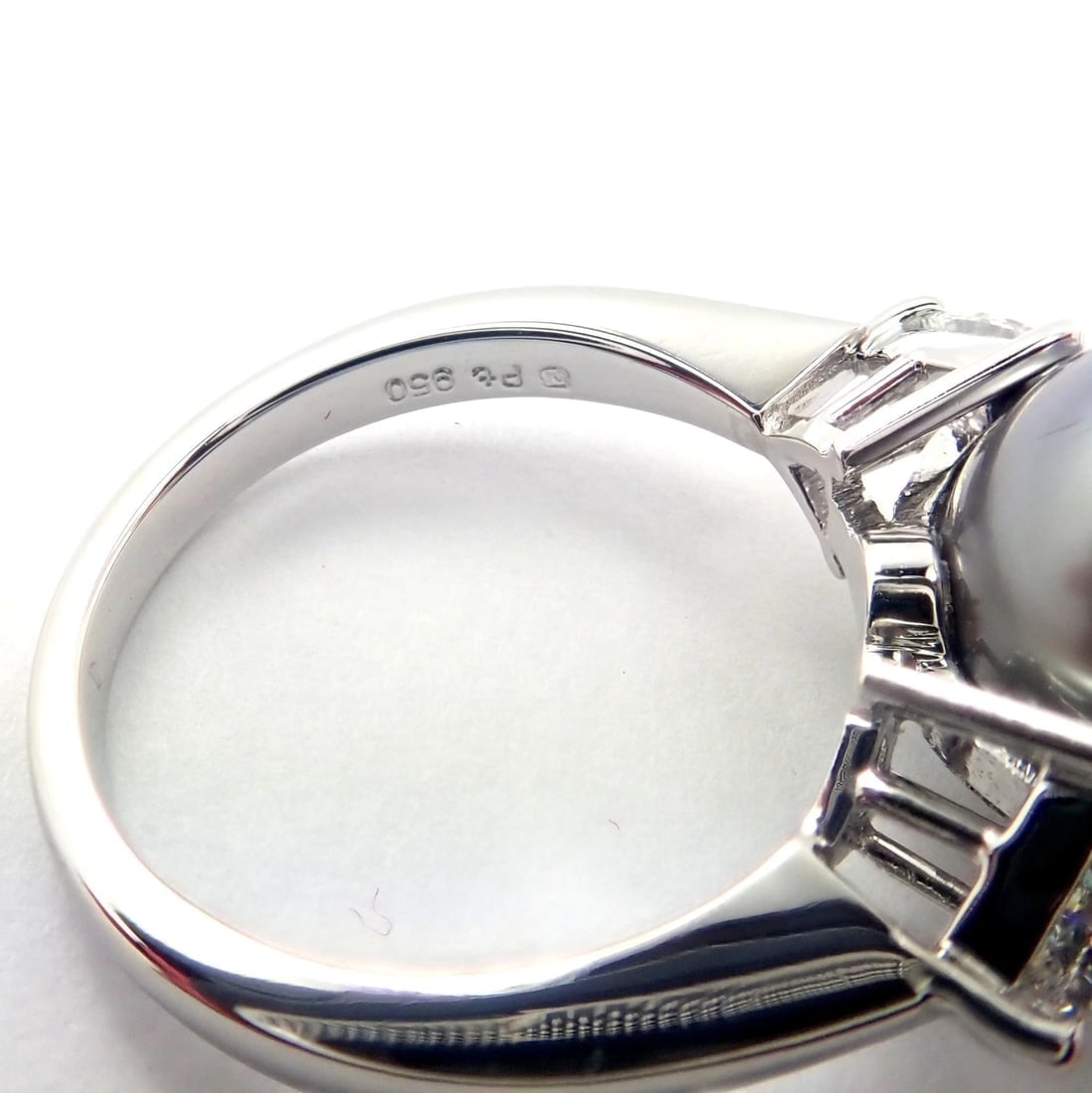 Rare! Mikimoto Platinum .5ctw Diamond 12mm Tahitian South Sea Pearl Heart Ring - 9