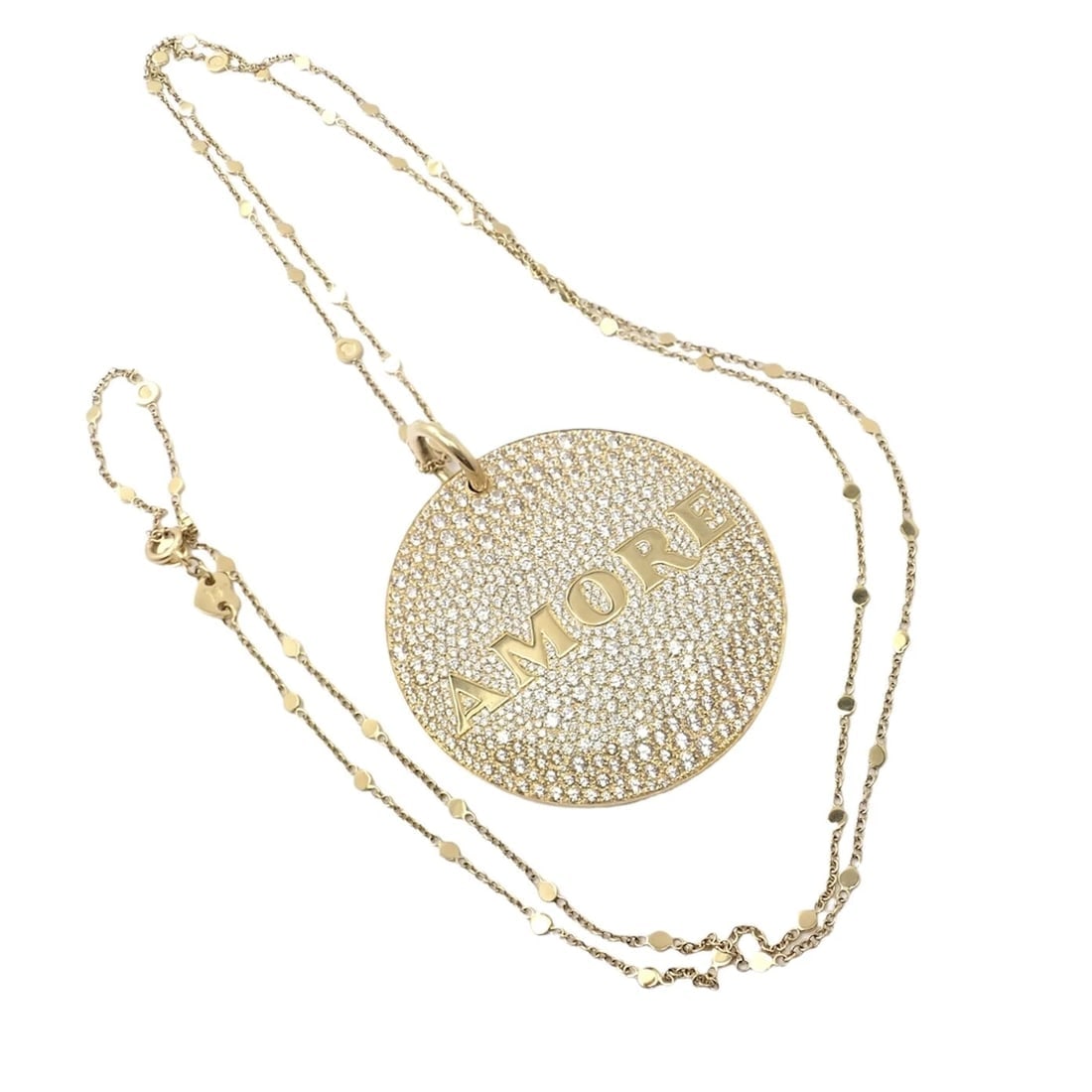 Pasquale Bruni 18k Yellow Gold Extra Large Diamond + Sapp Amore Pendant Necklace - 3