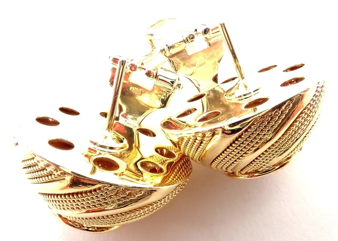 Rare! Authentic Tiffany & Co 18k Yellow Gold Diamond Earrings - 7
