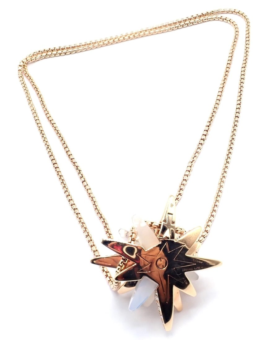 Cartier 18k Rose Gold Limited Edition Diamond Meterore Fractal Pendant Necklace - 10
